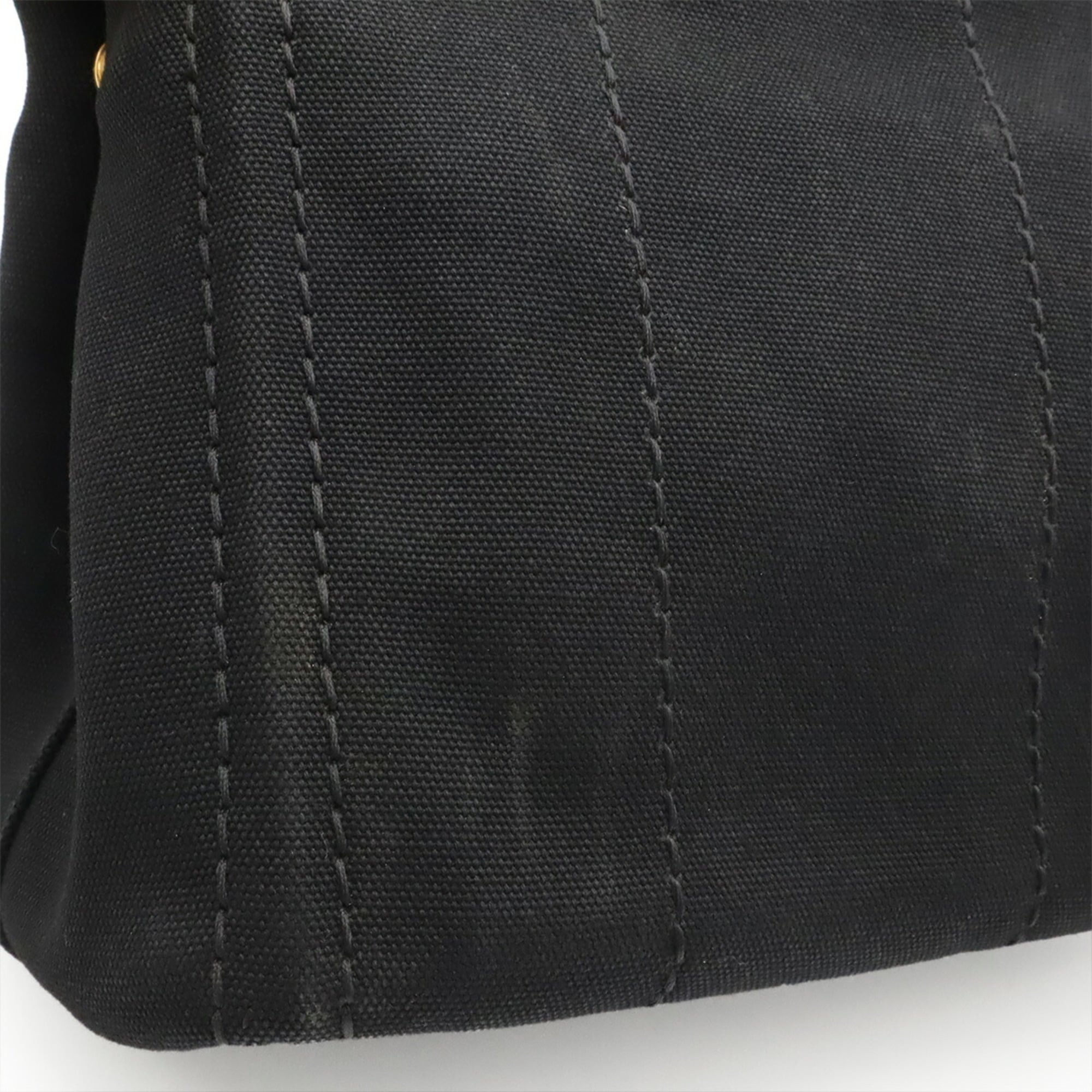 Prada Black Nero Canvas Handbag Shoulder Bag Tote Bag (Pre-Owned)