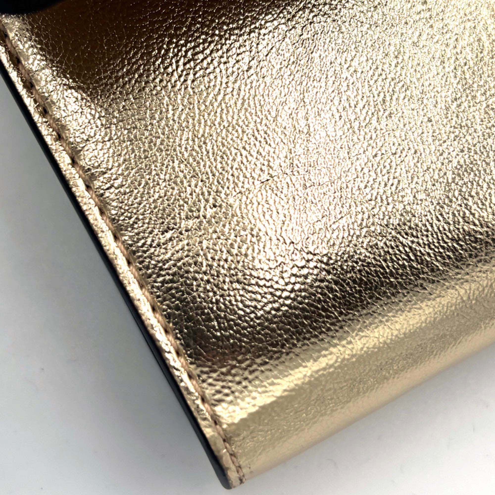 Michael Kors Gold Leather Chain/Shoulder Wallet (Pre-Owned)