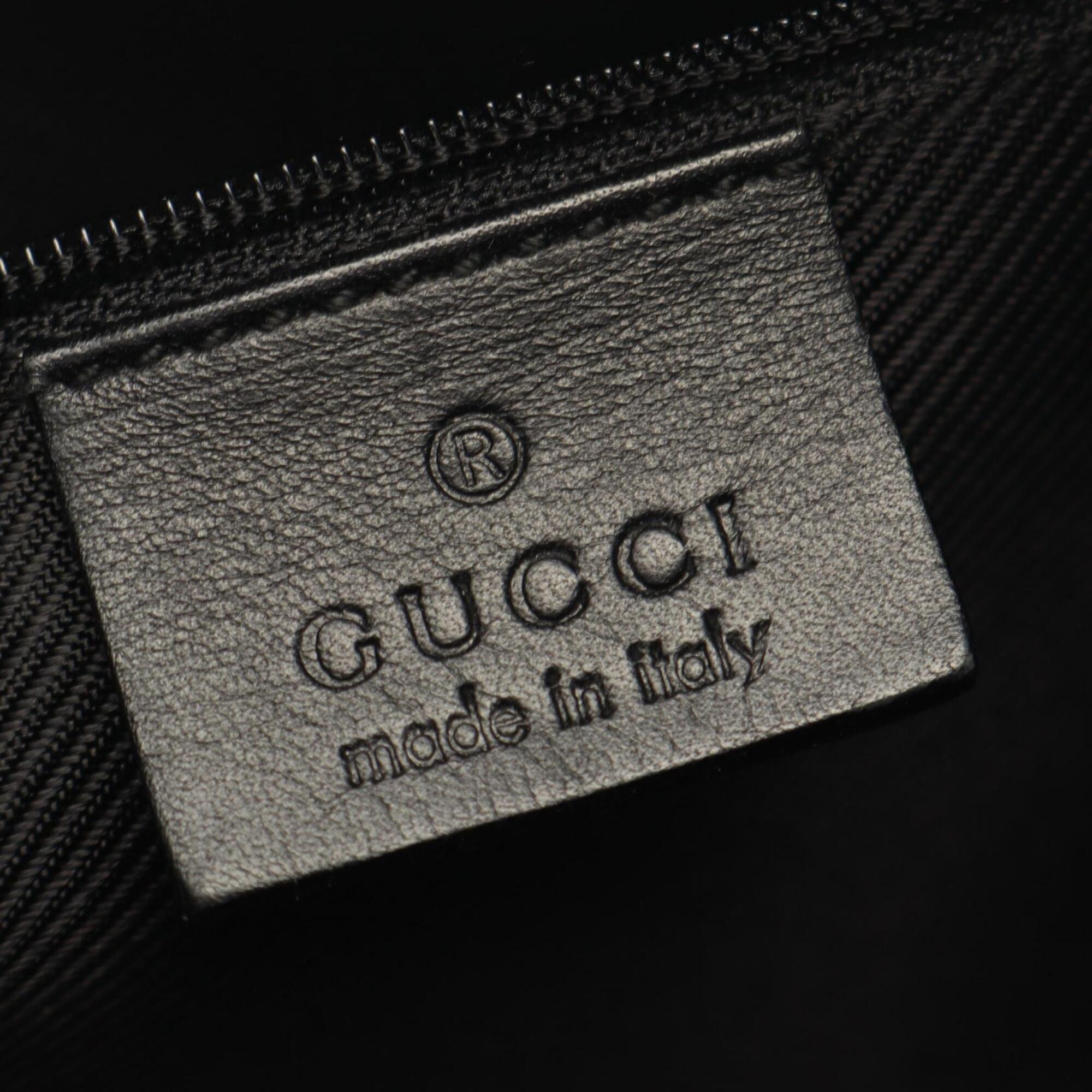 Gucci Gg Canvas Black Gg Canvas Leather Handbag (Pre-Owned)