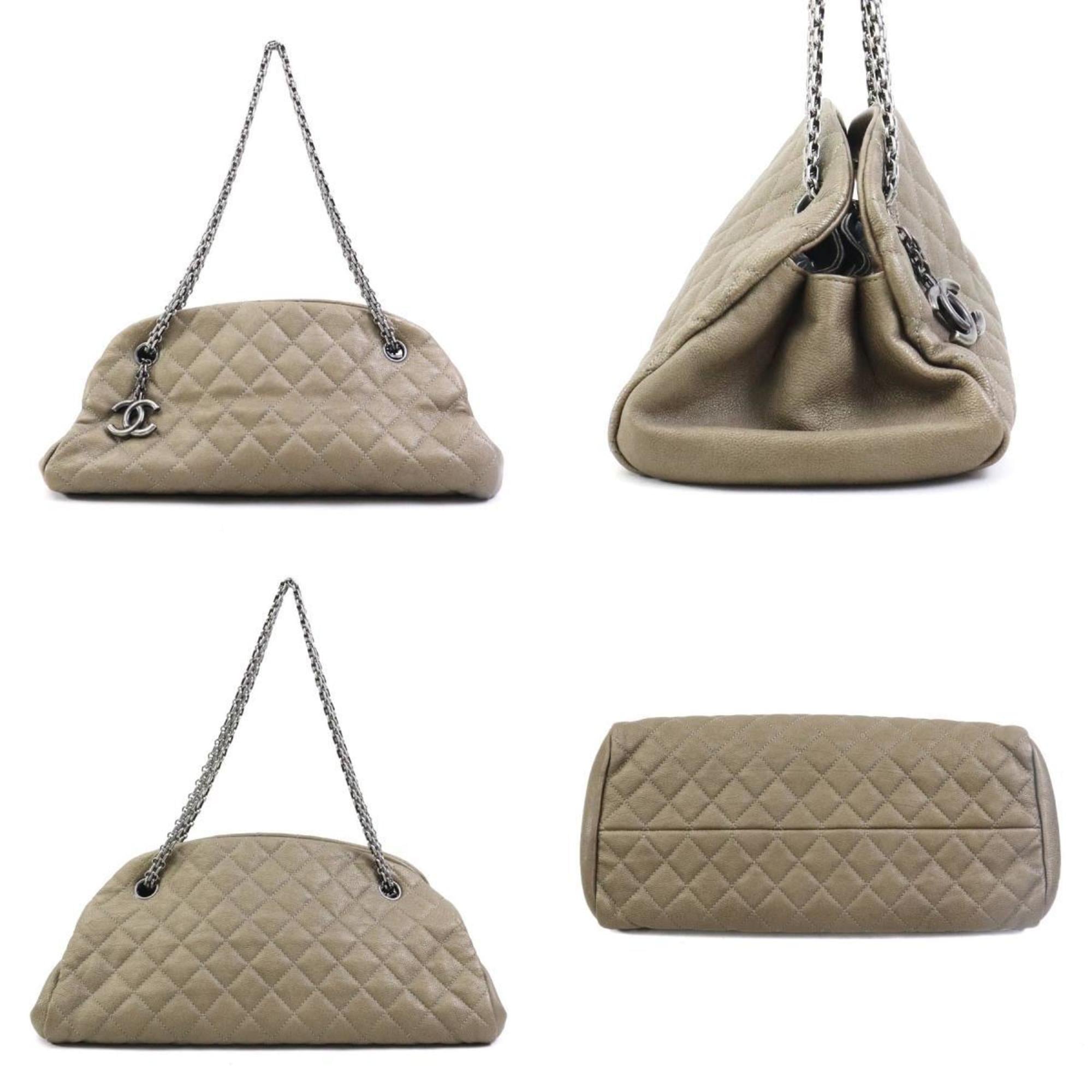 Chanel Khaki Brown Leather Handbag (Pre-Owned)