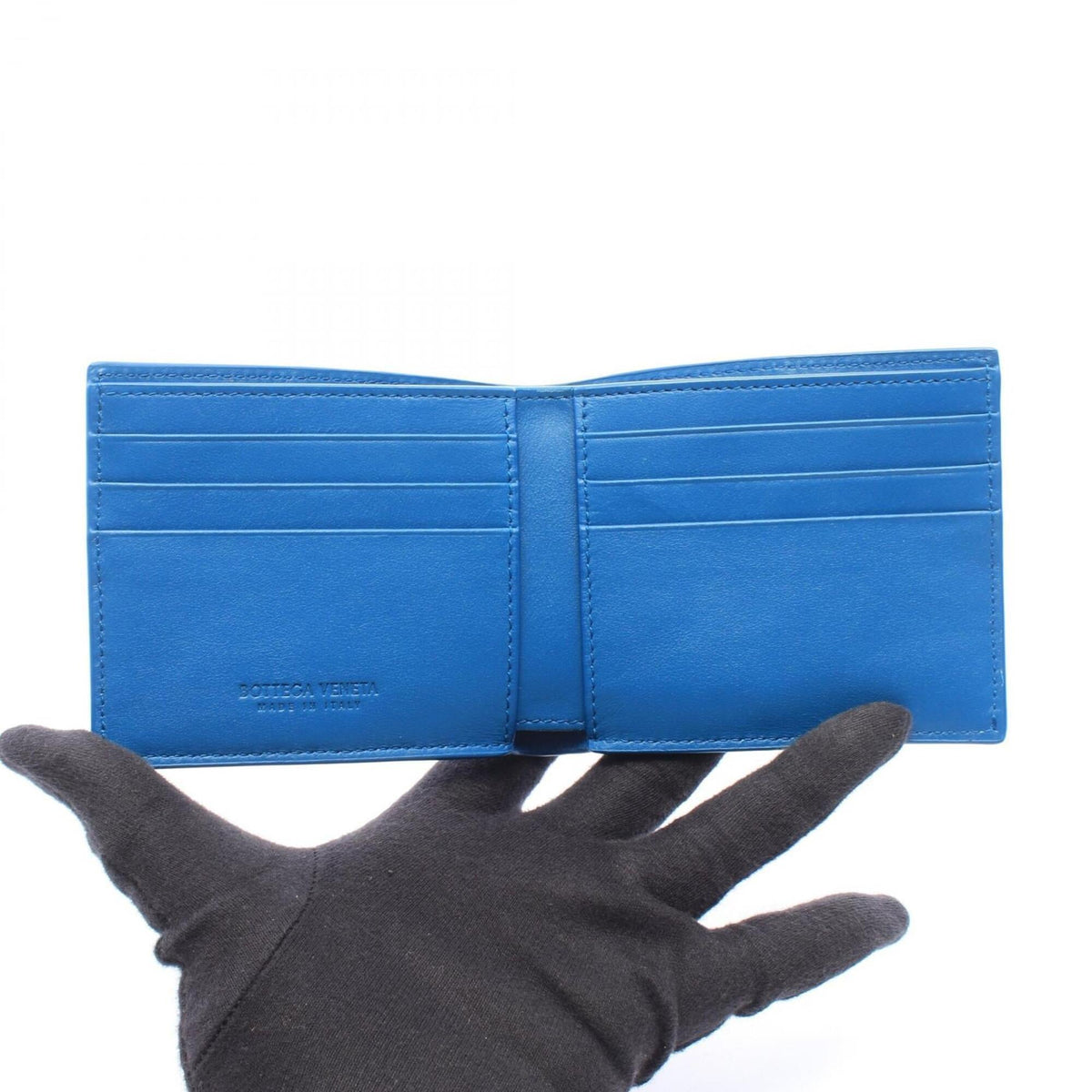 Bottega Veneta Blue Leather Wallet (Bi-Fold) (Pre-Owned)