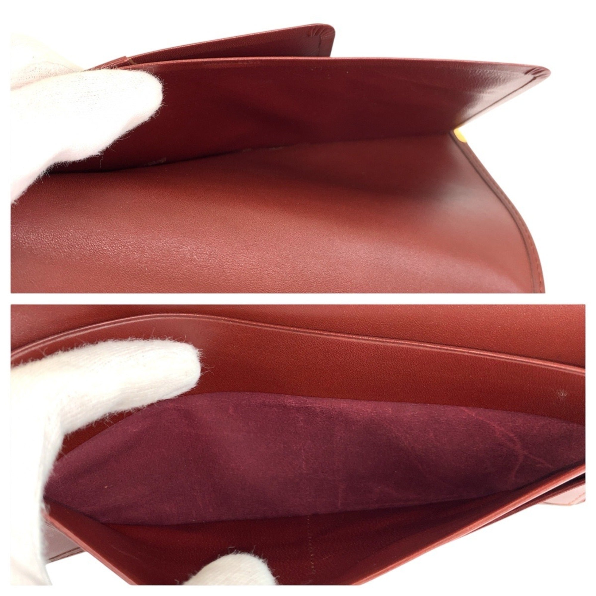 Cartier Bordeaux Leather Long Bill Wallet (Bi-Fold) (Pre-Owned)