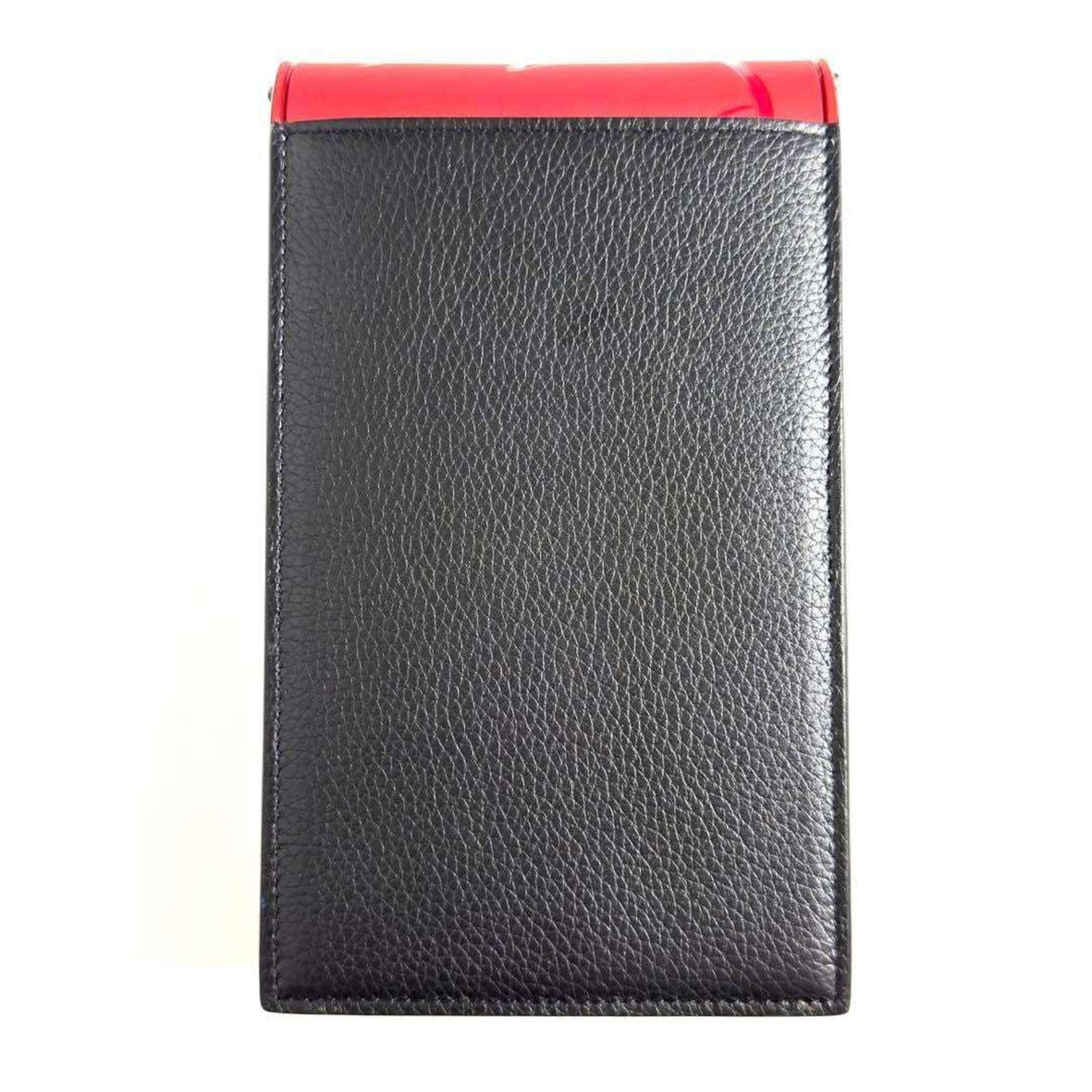 Christian Louboutin Black Leather Metal Pouch Shoulder Bag (Pre-Owned)