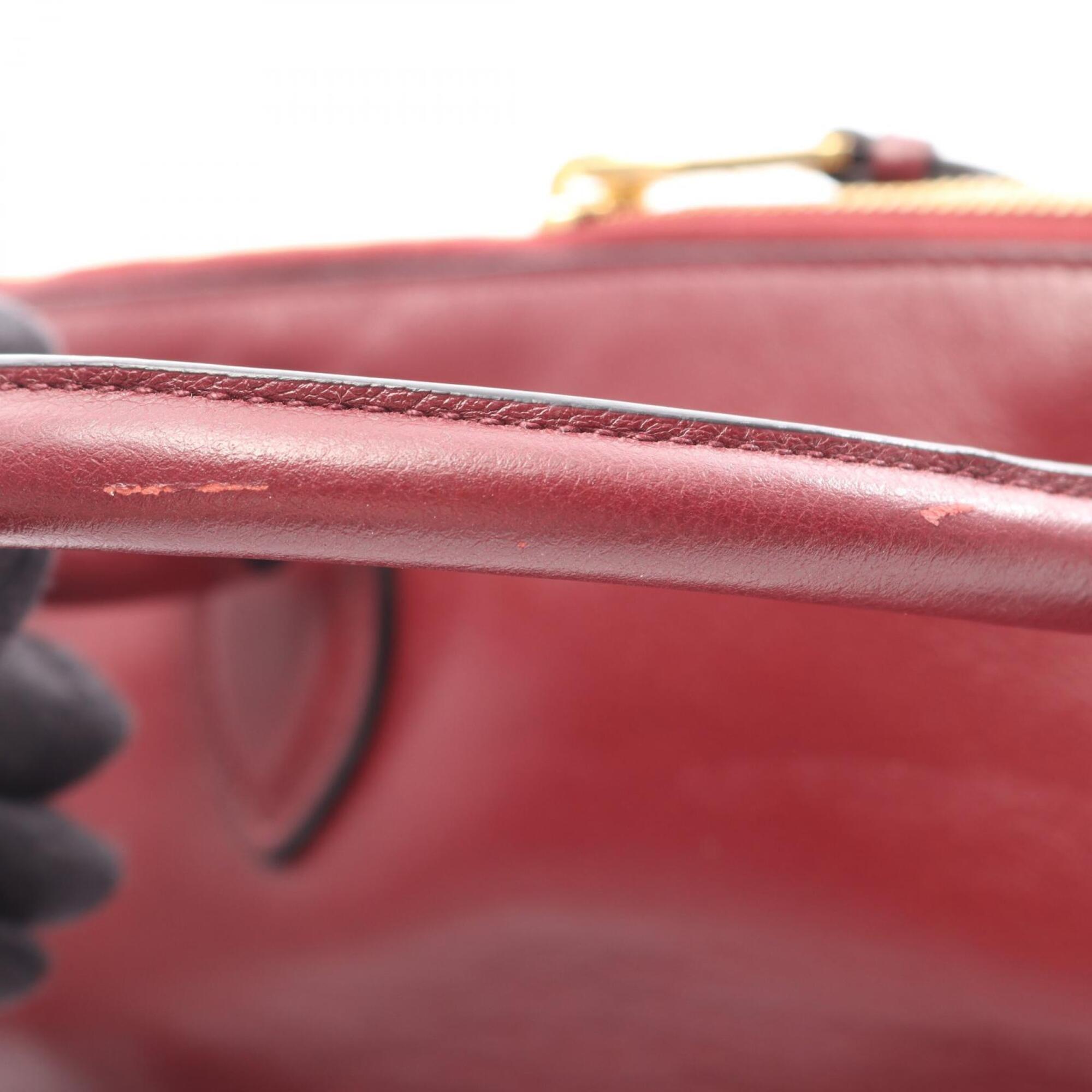Prada Bordeaux Leather Handbag (Pre-Owned)