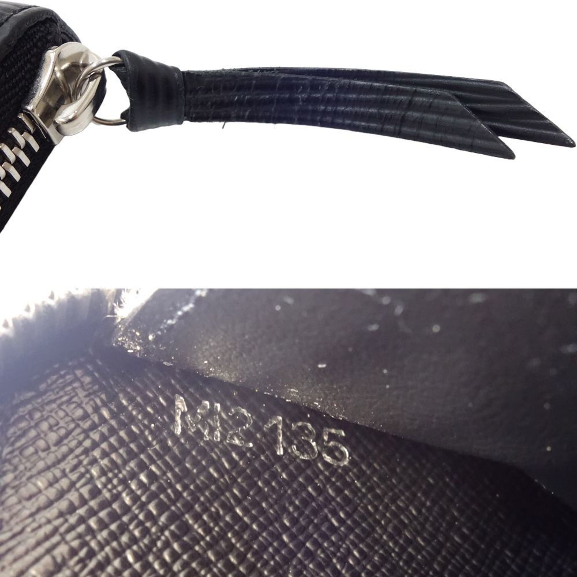 Louis Vuitton Noir Leather Coin Purse/Coin Case (Pre-Owned)