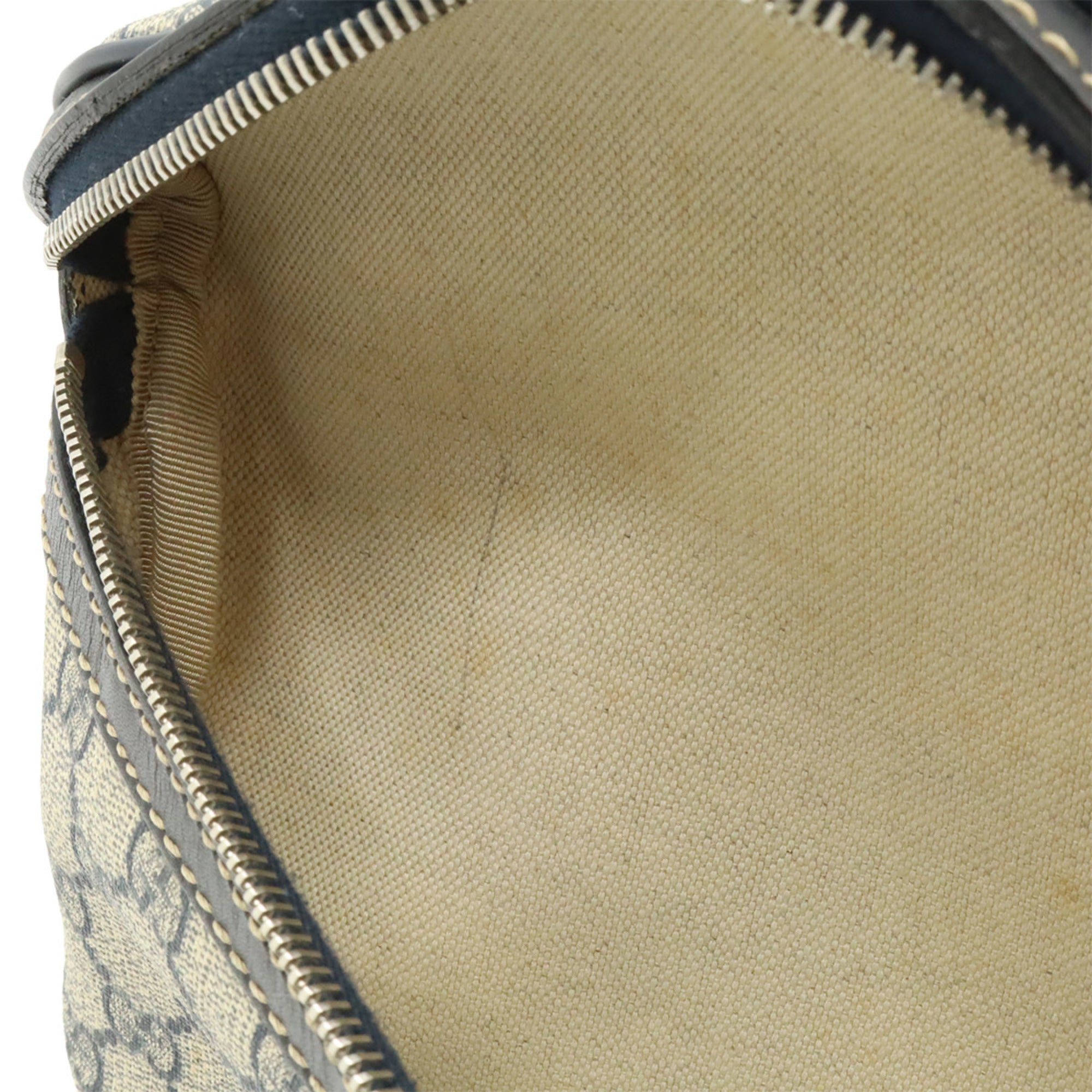 Gucci Gg Imprimé Navy Coated Canvas Pvc Leather Pouch Sling Bag (Pre-Owned)