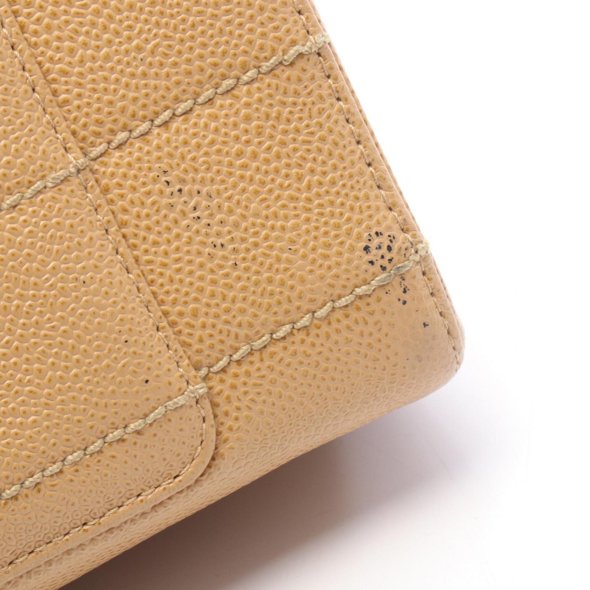 Chanel Beige Grained Calfskin Handbag Tote Bag (Pre-Owned)