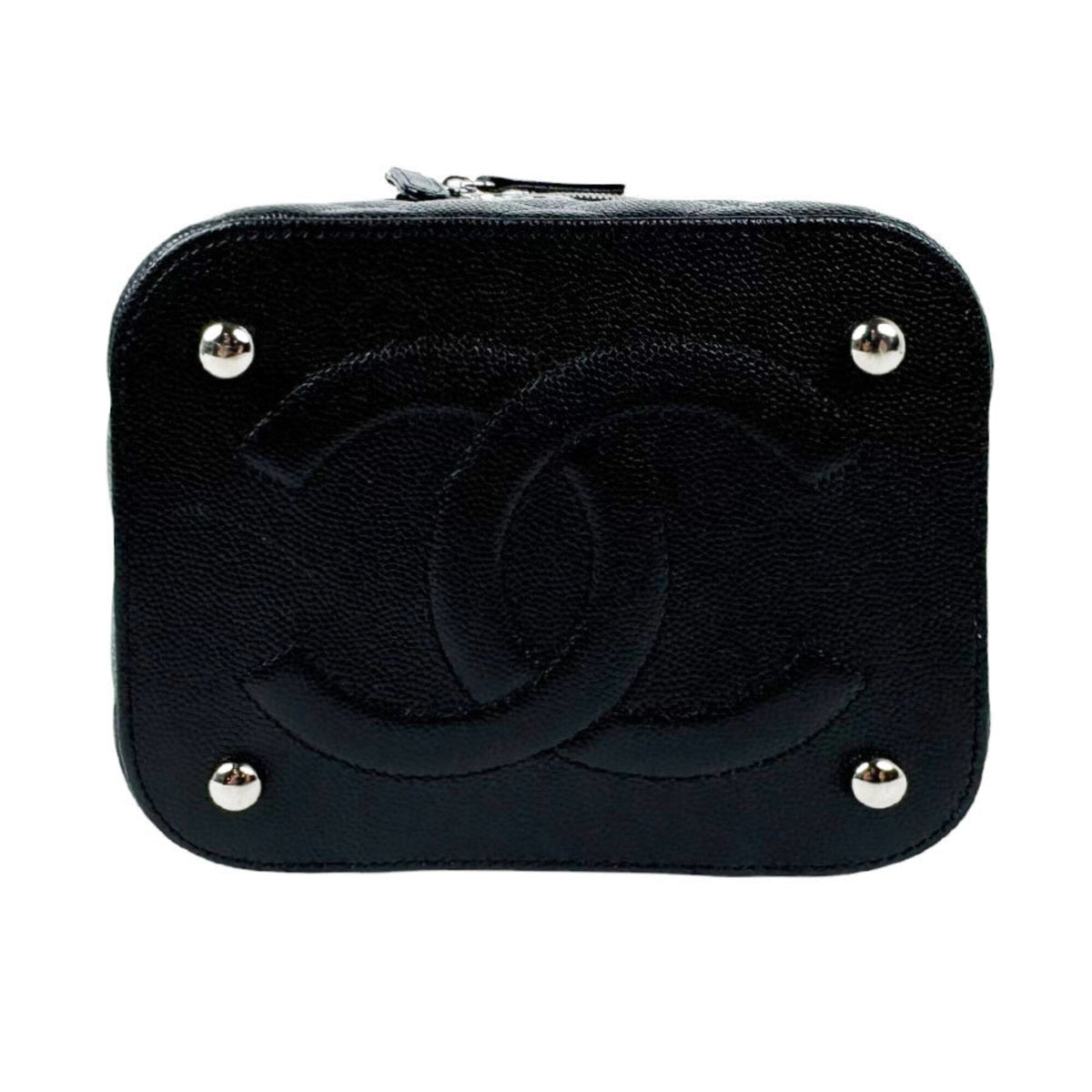 Chanel Black Grained Calfskin Shoulder Bag Vanity Bag (Pre-Owned)