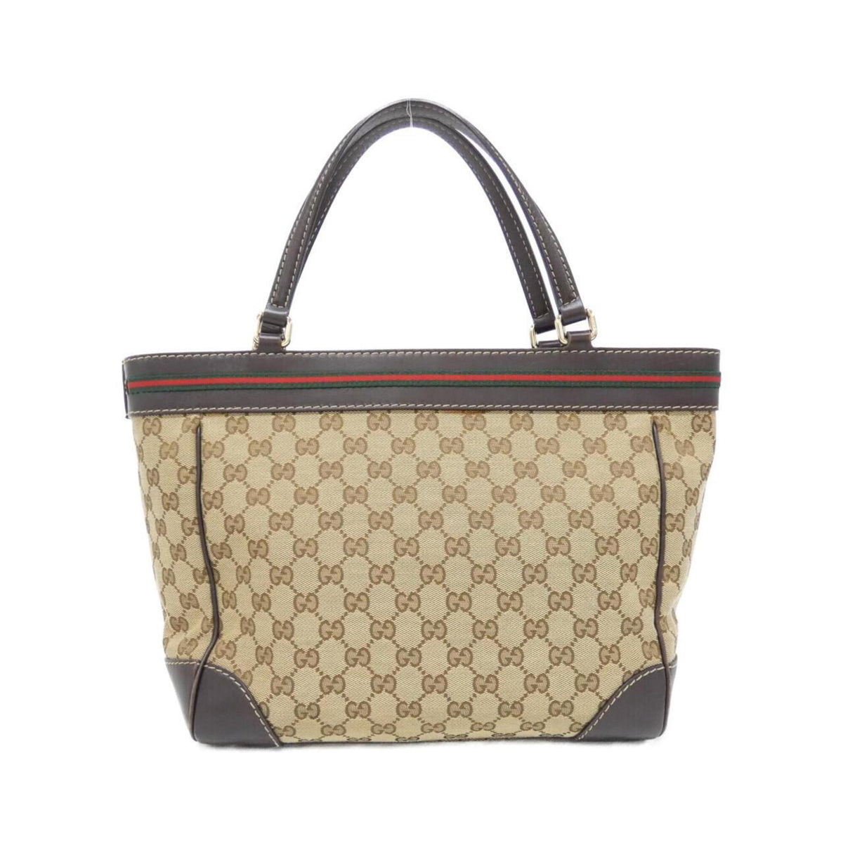 Gucci Beige Brown Gg Canvas Handbag (Pre-Owned)