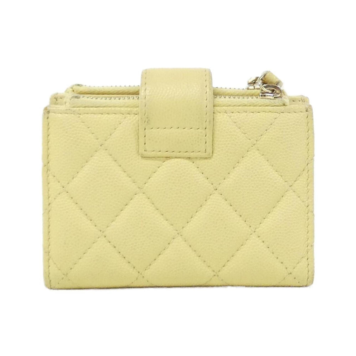 Chanel Yellow Grained Calfskin Coin Purse/Coin Case (Pre-Owned)