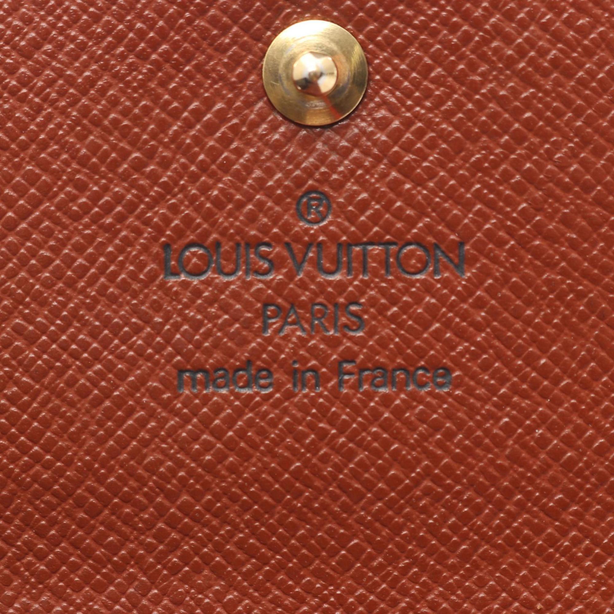 Louis Vuitton Brown Coated Canvas Wallet (Tri-Fold) (Pre-Owned)