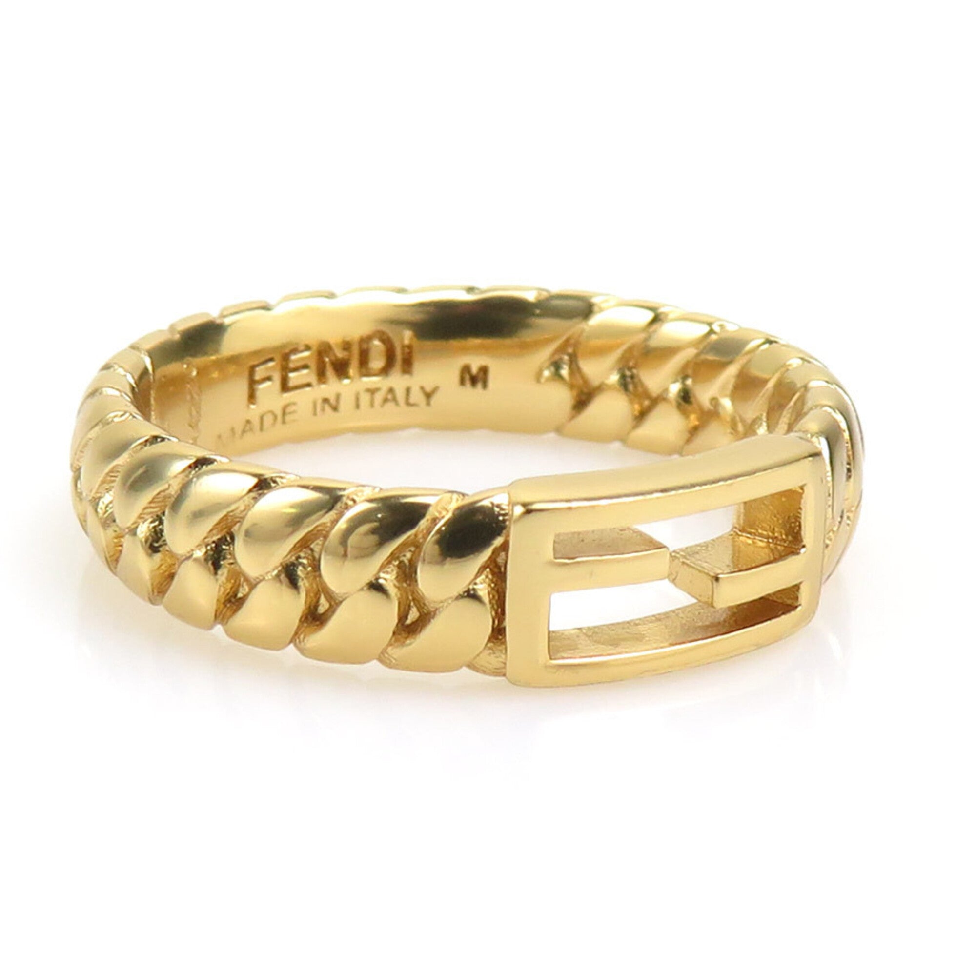 Fendi Gold Metal Band Ring (Pre-Owned)