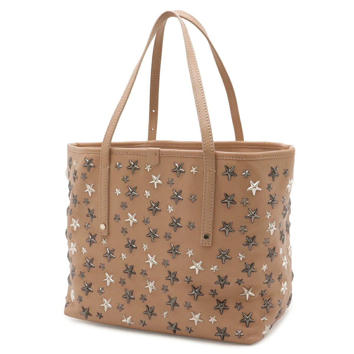 Jimmy Choo Pink Beige Leather Shoulder Bag Tote Bag (Pre-Owned)