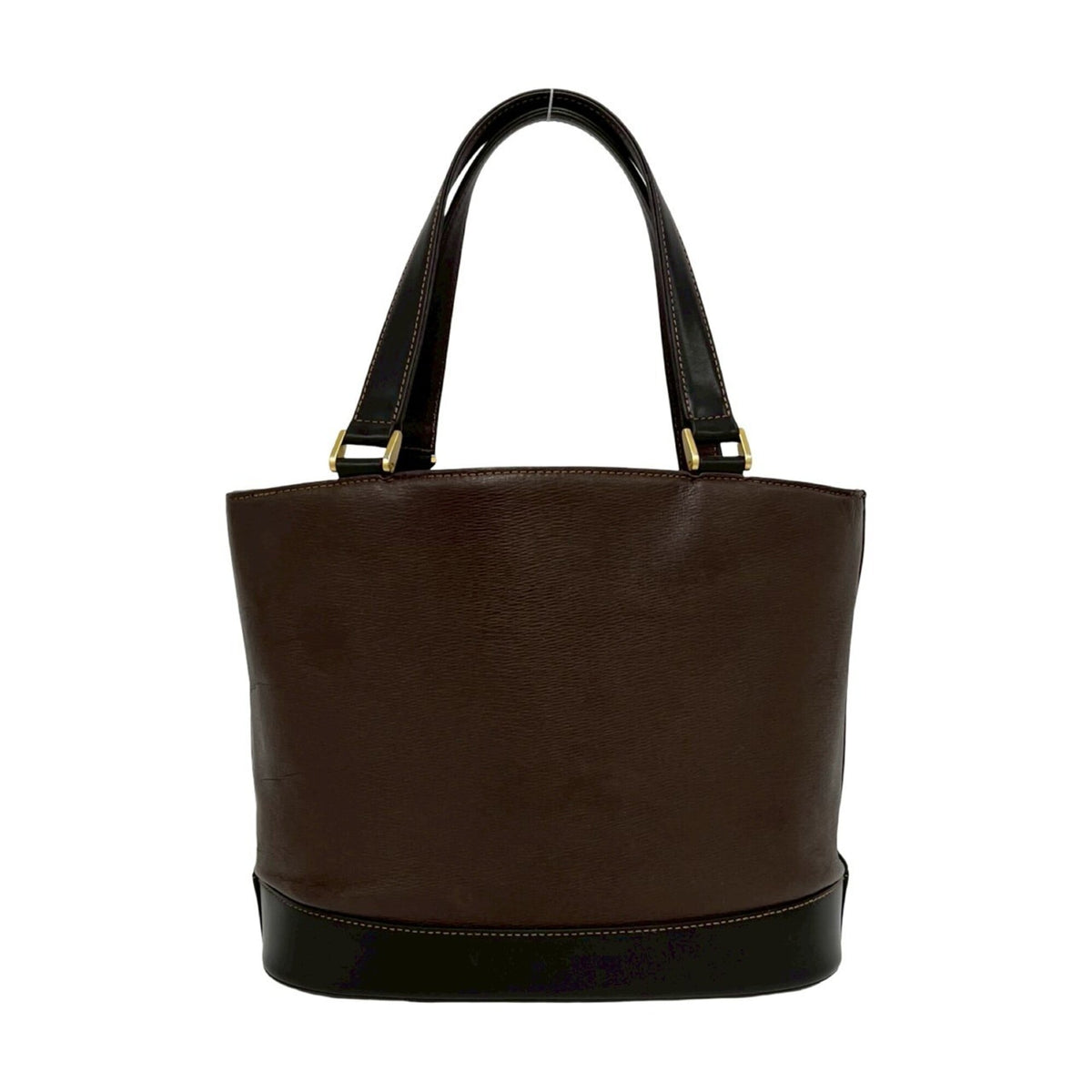 Burberry Black Brown Leather Handbag Tote Bag (Pre-Owned)