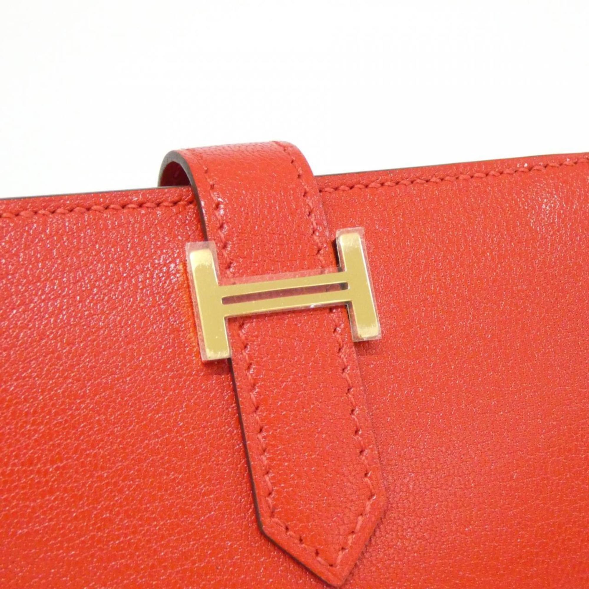 Hermes Red Color Wallet (Bi-Fold) (Pre-Owned)
