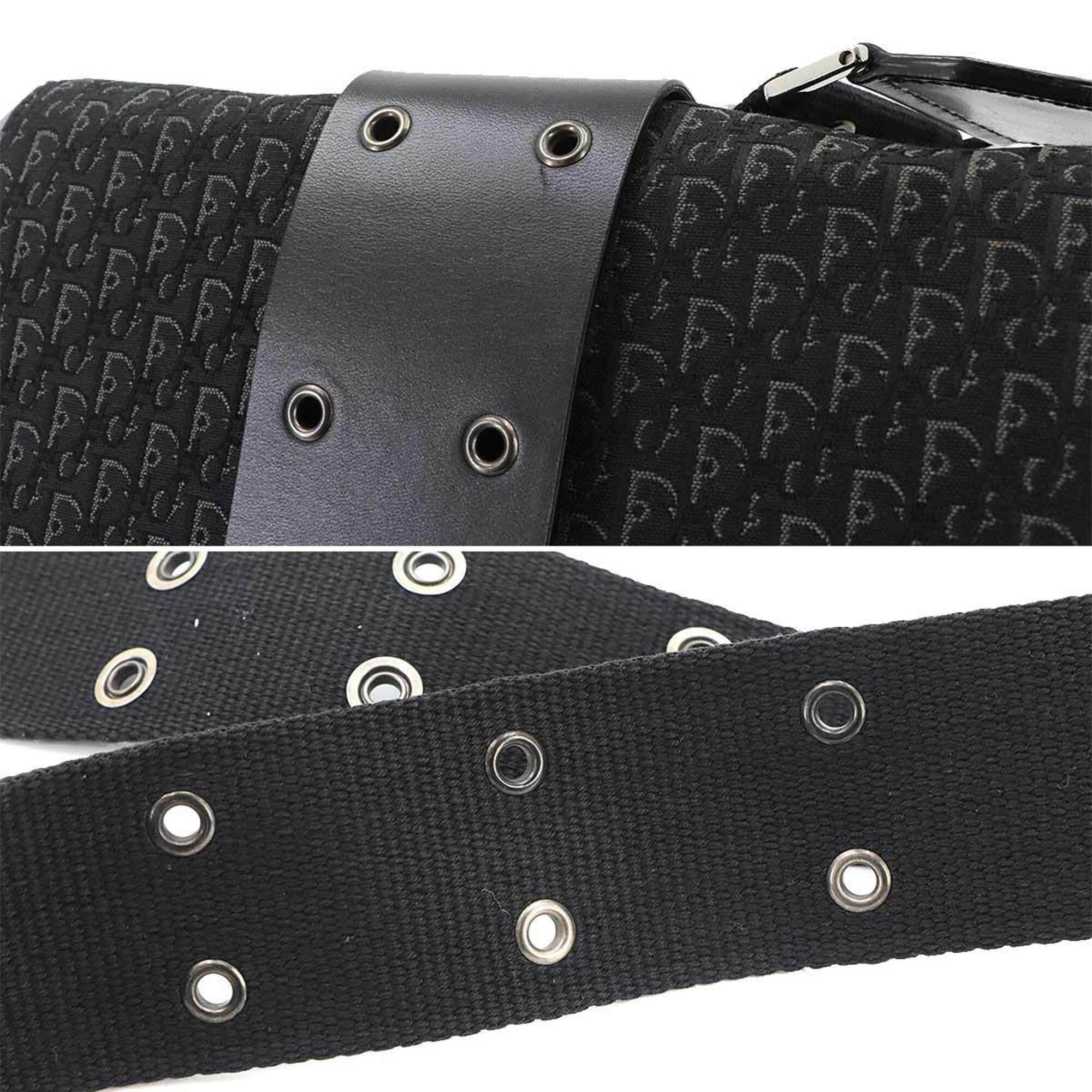 Christian Dior Trotter Black Canvas Leather Shoulder Bag (Pre-Owned)