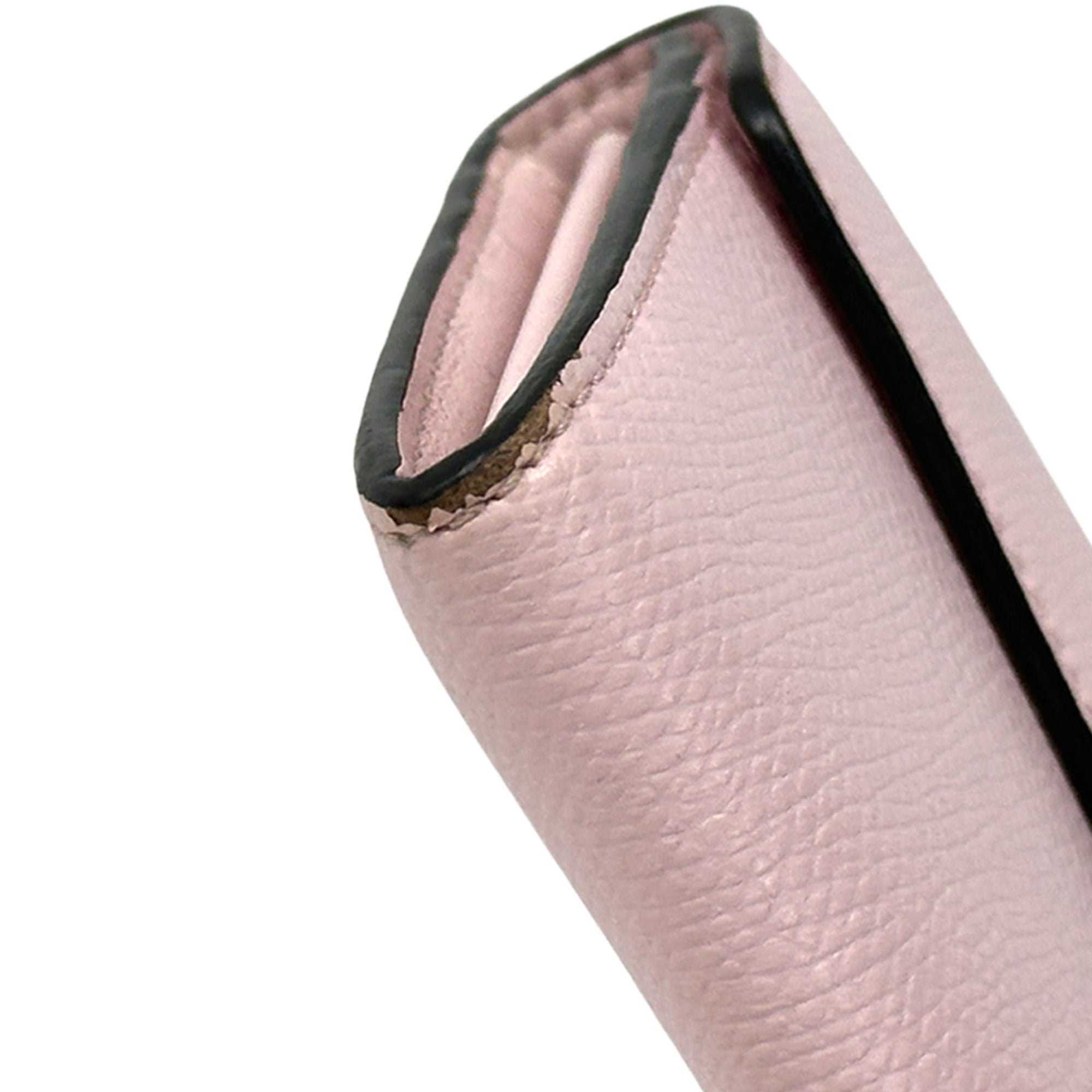 Fendi Gold Pink Leather Long Wallet (Bi-Fold) (Pre-Owned)