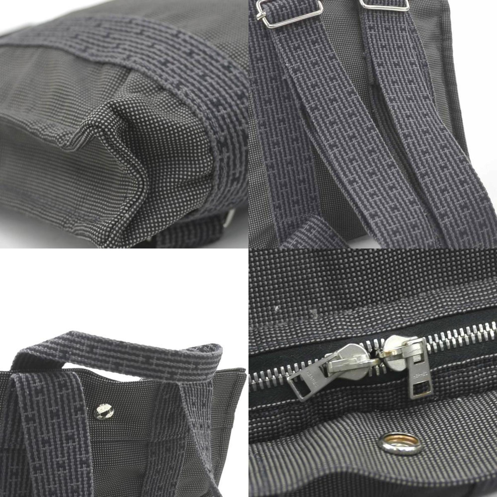 Hermes Dark Gray Canvas Backpack (Pre-Owned)