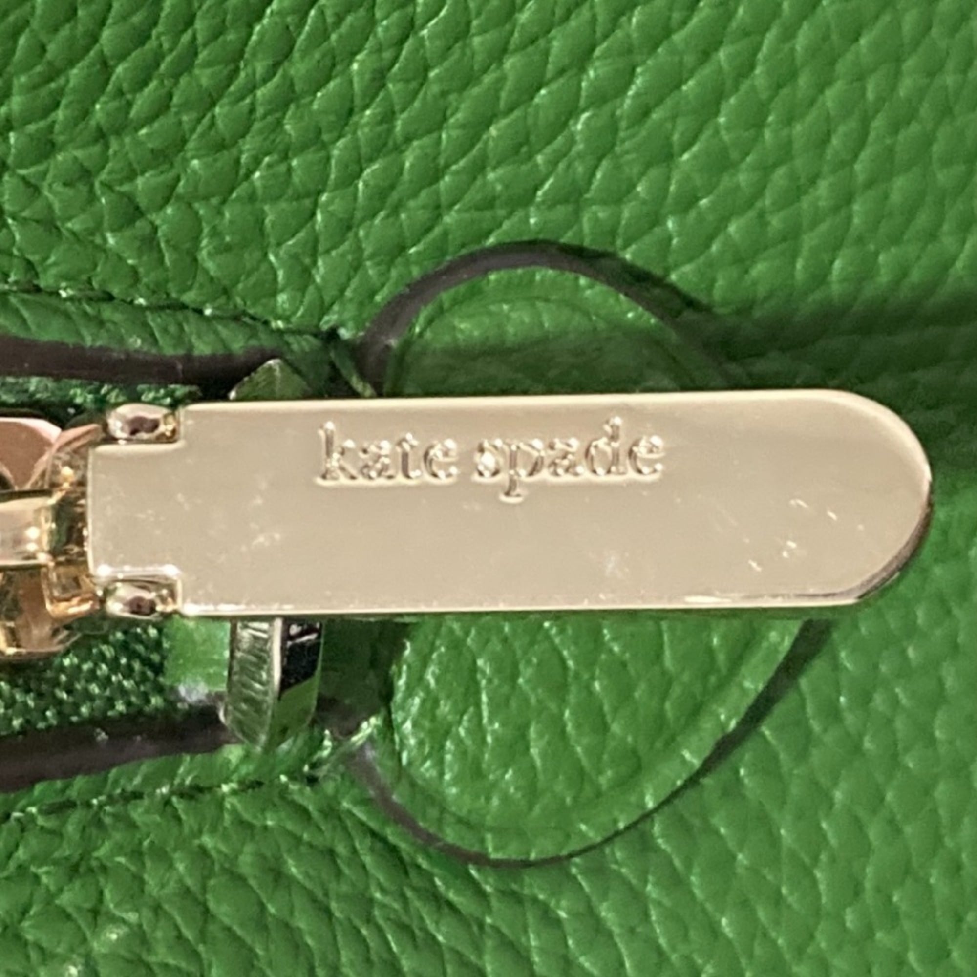 Kate Spade Green Ivory Canvas Leather Handbag Tote Bag (Pre-Owned)