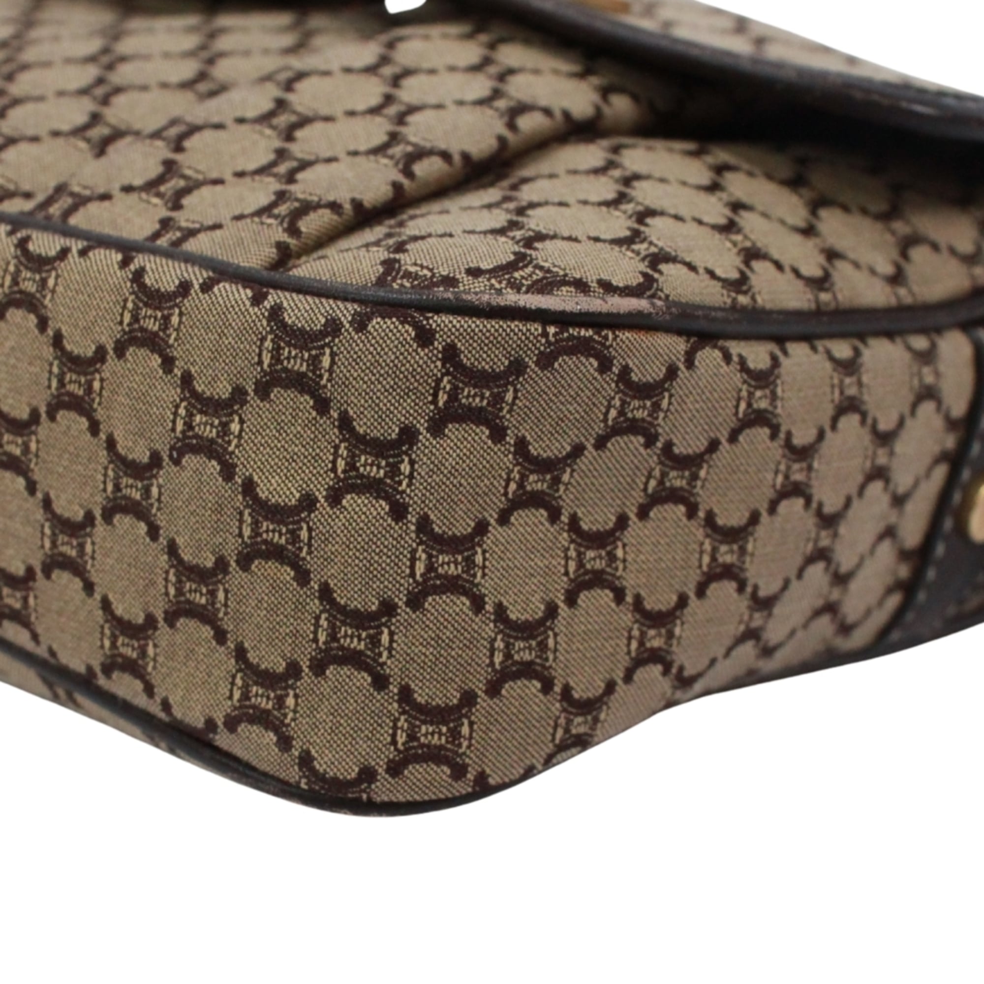 Celine Brown Canvas Leather Shoulder Bag (Pre-Owned)