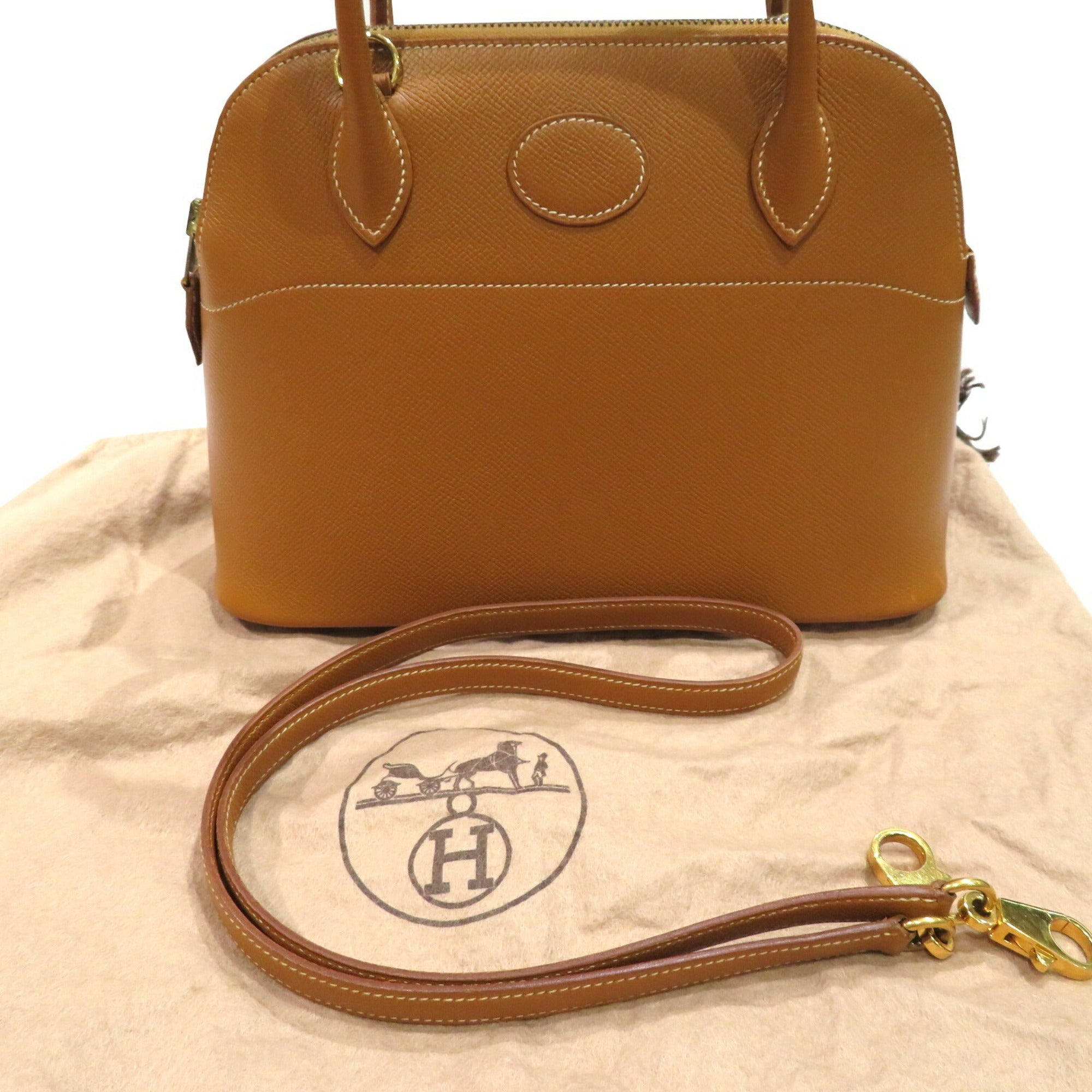 Hermes Gold Courchevel Leather Handbag (Pre-Owned)