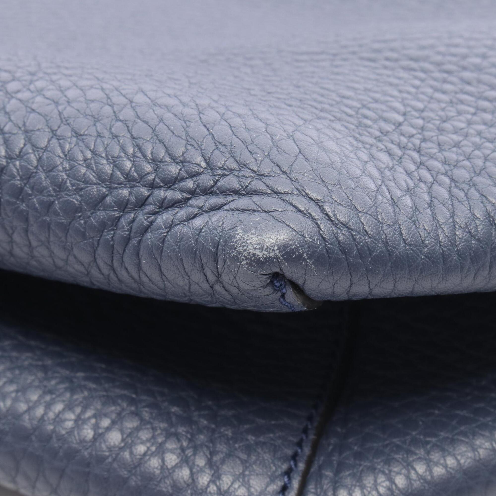 Gucci Navy Leather Handbag Tote Bag (Pre-Owned)