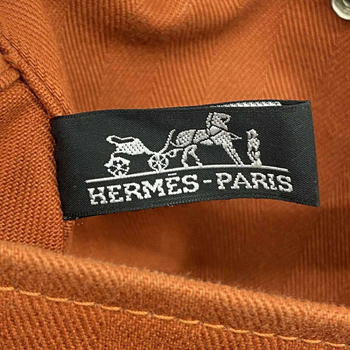 Hermes Orange Toile Chevron Tote Bag (Pre-Owned)