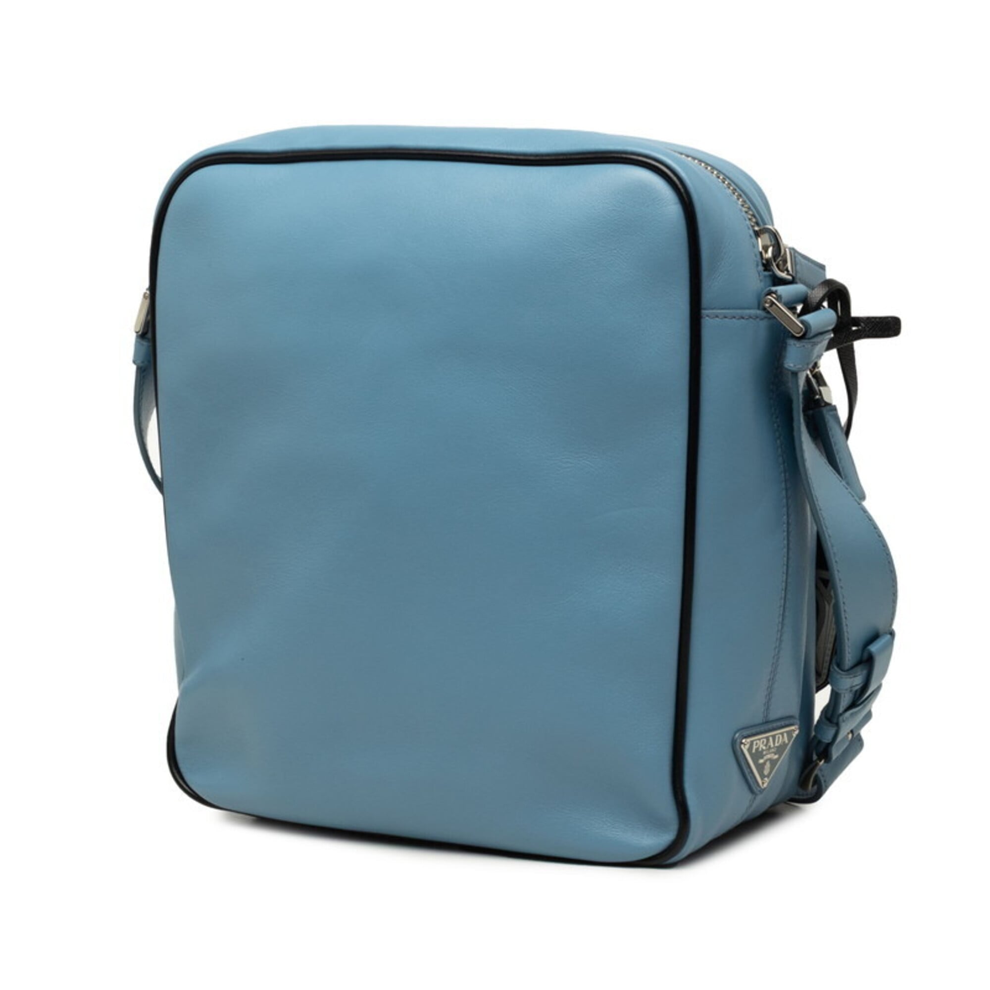 Prada Light Blue Leather Shoulder Bag (Pre-Owned)