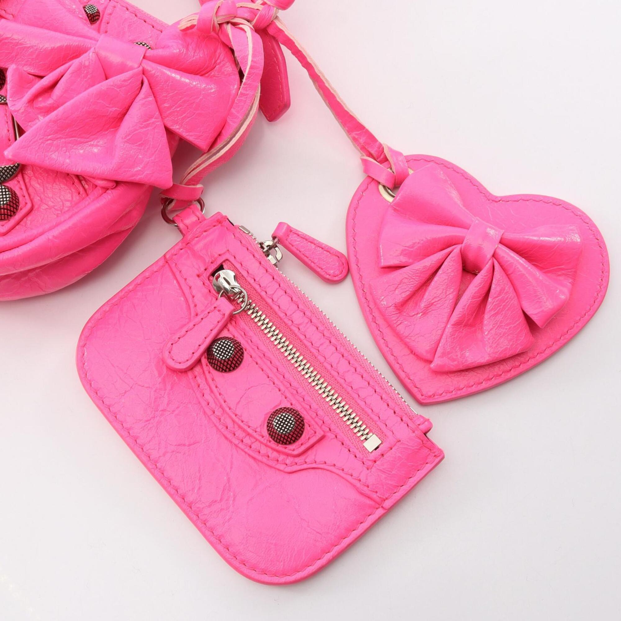Balenciaga Pink Leather Handbag Pouch Shoulder Bag (Pre-Owned)