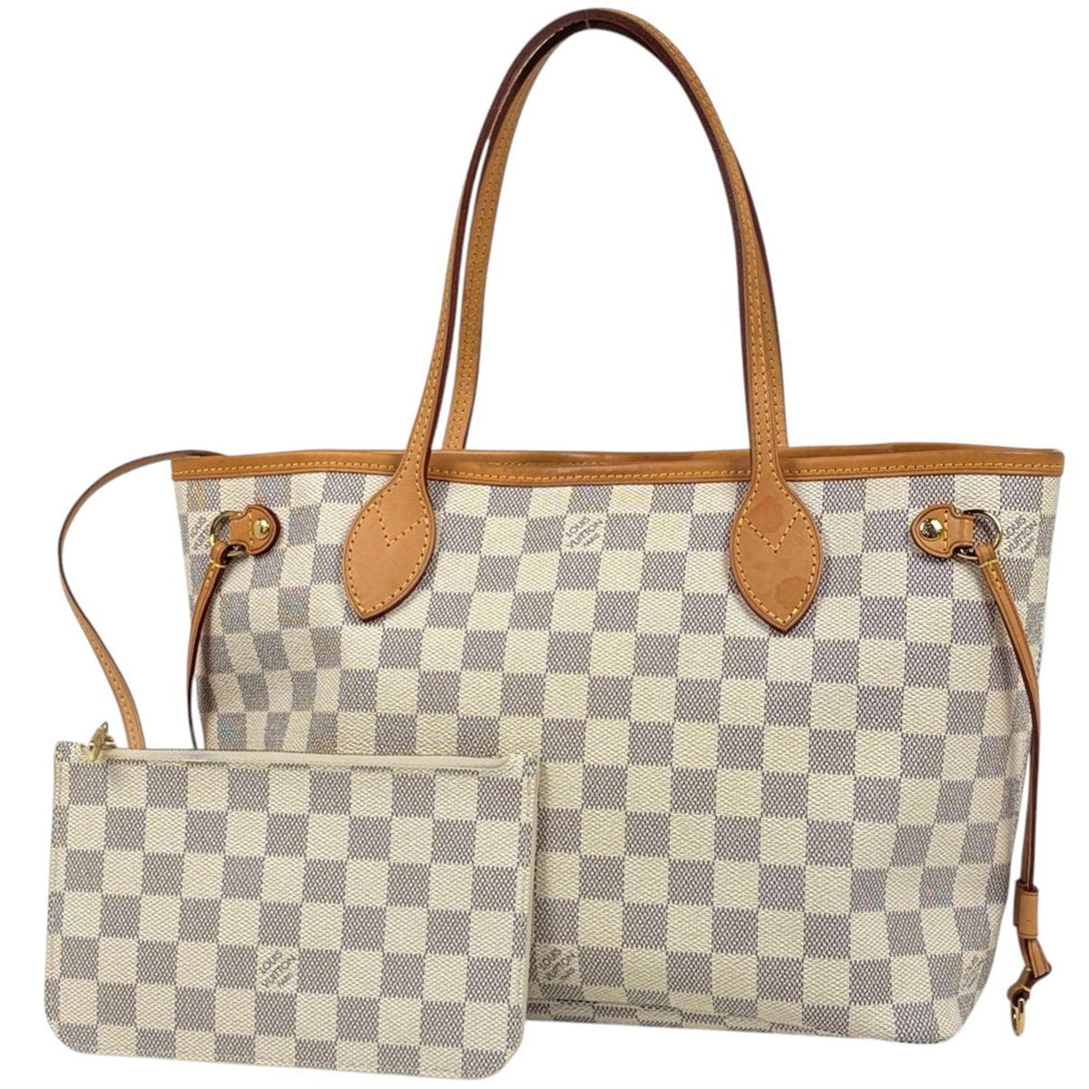 Louis Vuitton White Damier Azur Handbag Tote Bag (Pre-Owned)
