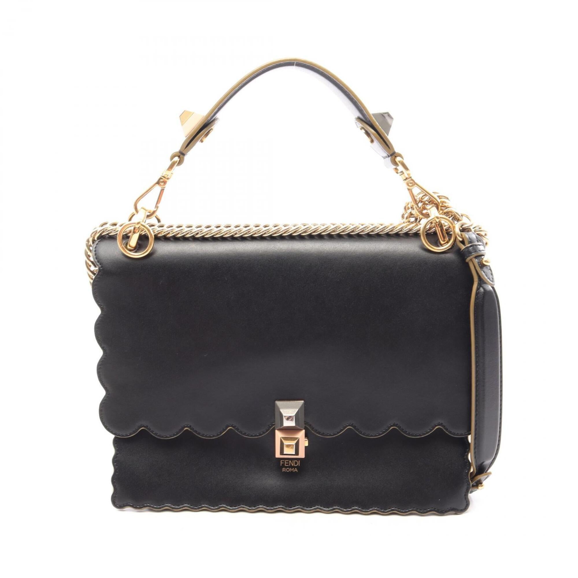 Fendi Black Leather Handbag Shoulder Bag (Pre-Owned)