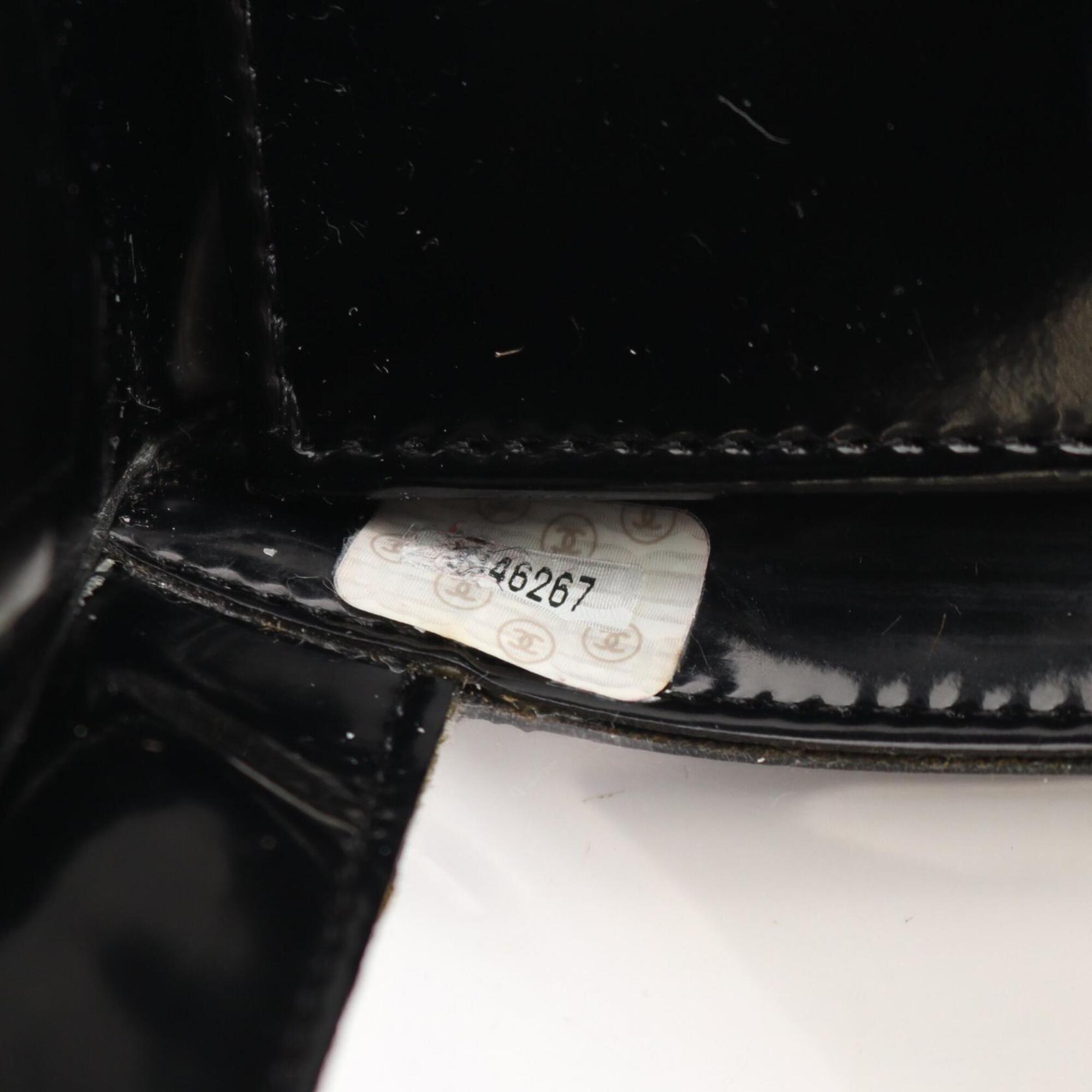 Chanel Black Clear Vinyl Patent Leather Handbag Tote Bag (Pre-Owned)