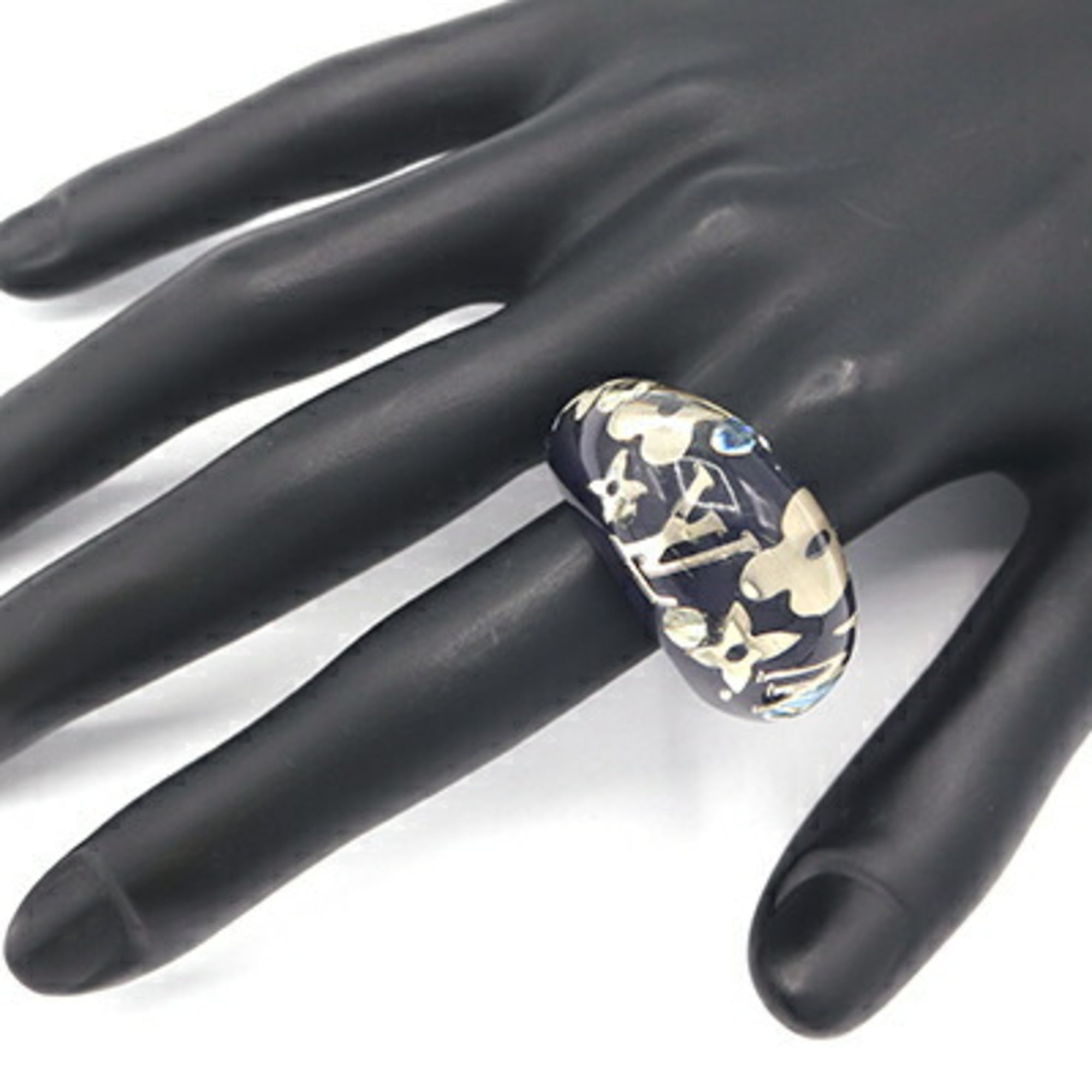 Louis Vuitton Navy Resin Band Ring (Pre-Owned)