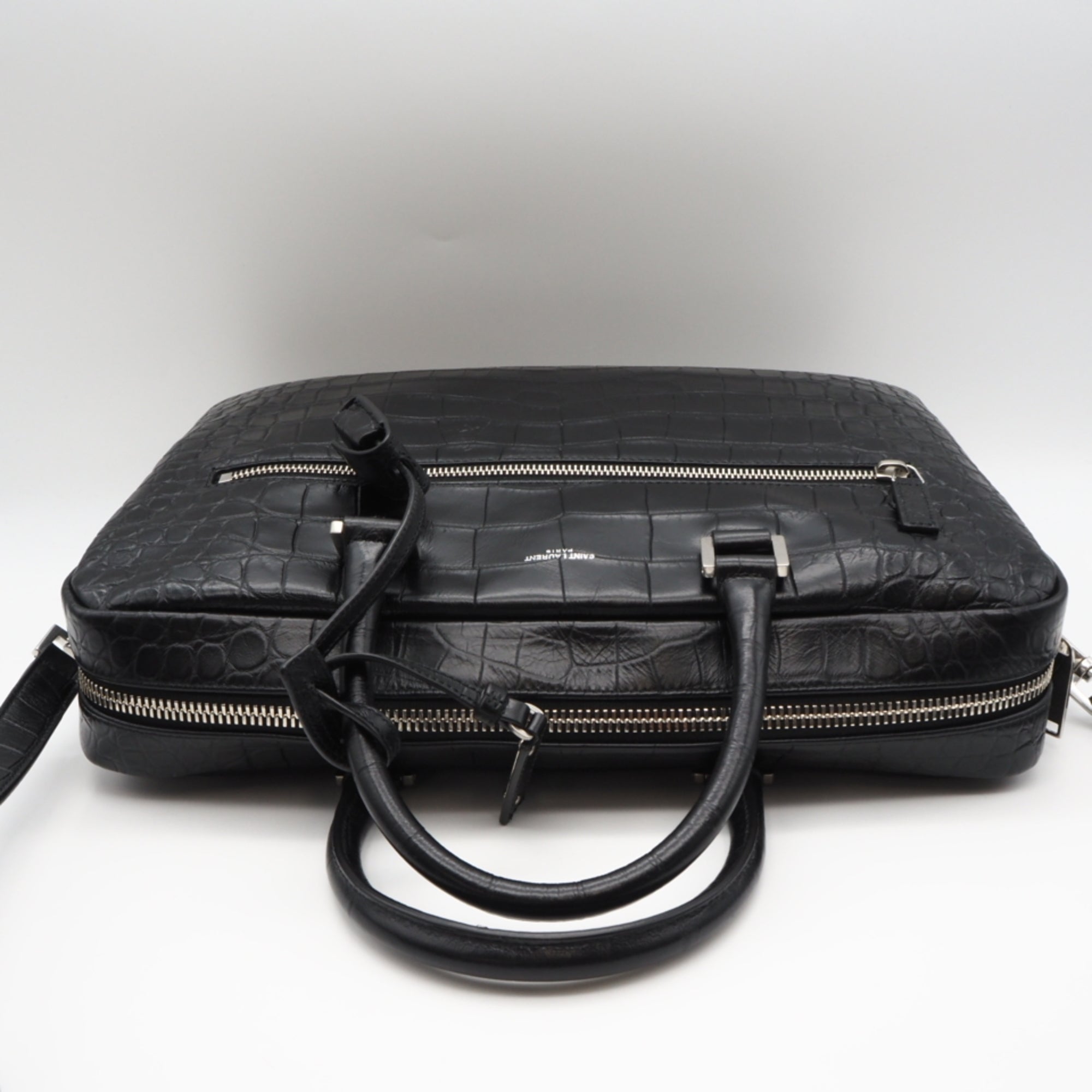 Yves Saint Laurent Sac De Jour Black Leather Briefcase (Pre-Owned)