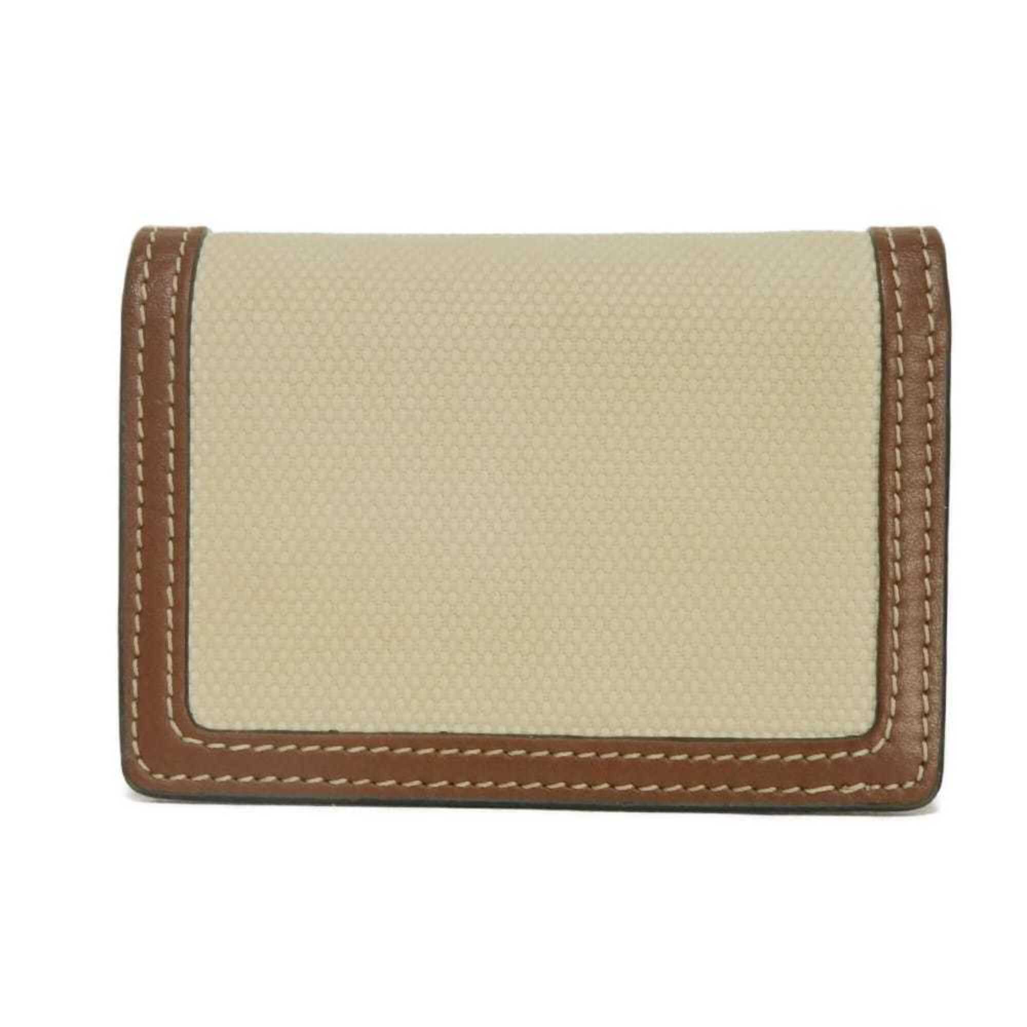 Burberry Beige Brown Canvas Wallet (Bi-Fold) (Pre-Owned)