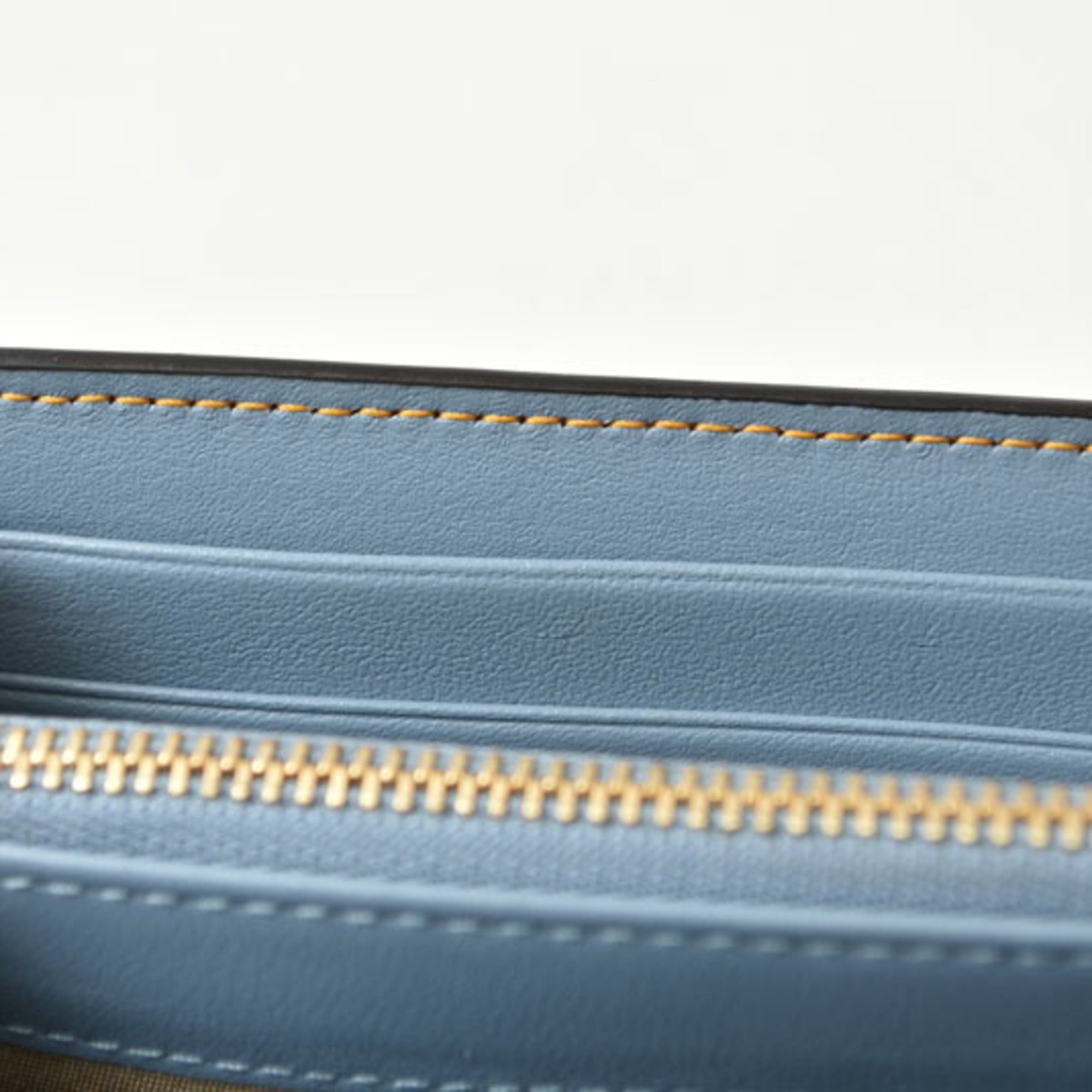 Jimmy Choo Blue Yellow Leather Long Wallet (Bi-Fold) (Pre-Owned)