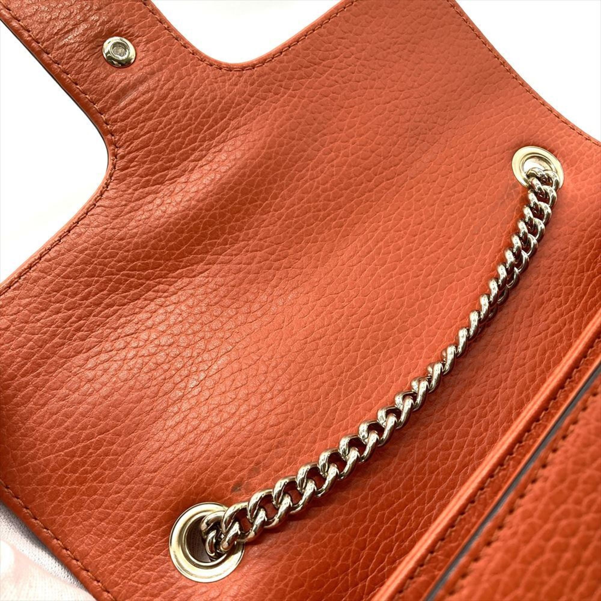 Gucci Orange Leather Shoulder Bag (Pre-Owned)
