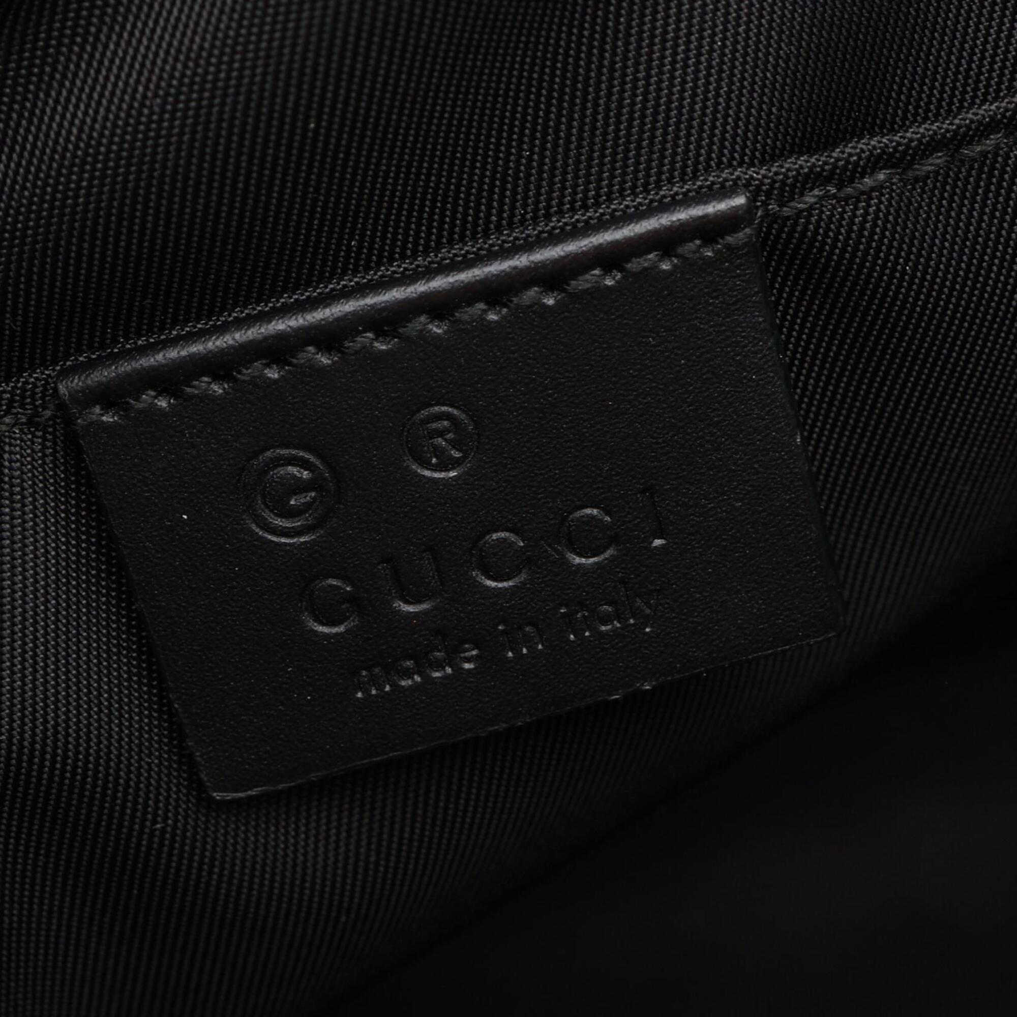 Gucci Black Green Red Color Canvas Leather Fanny Pack Handbag (Pre-Owned)