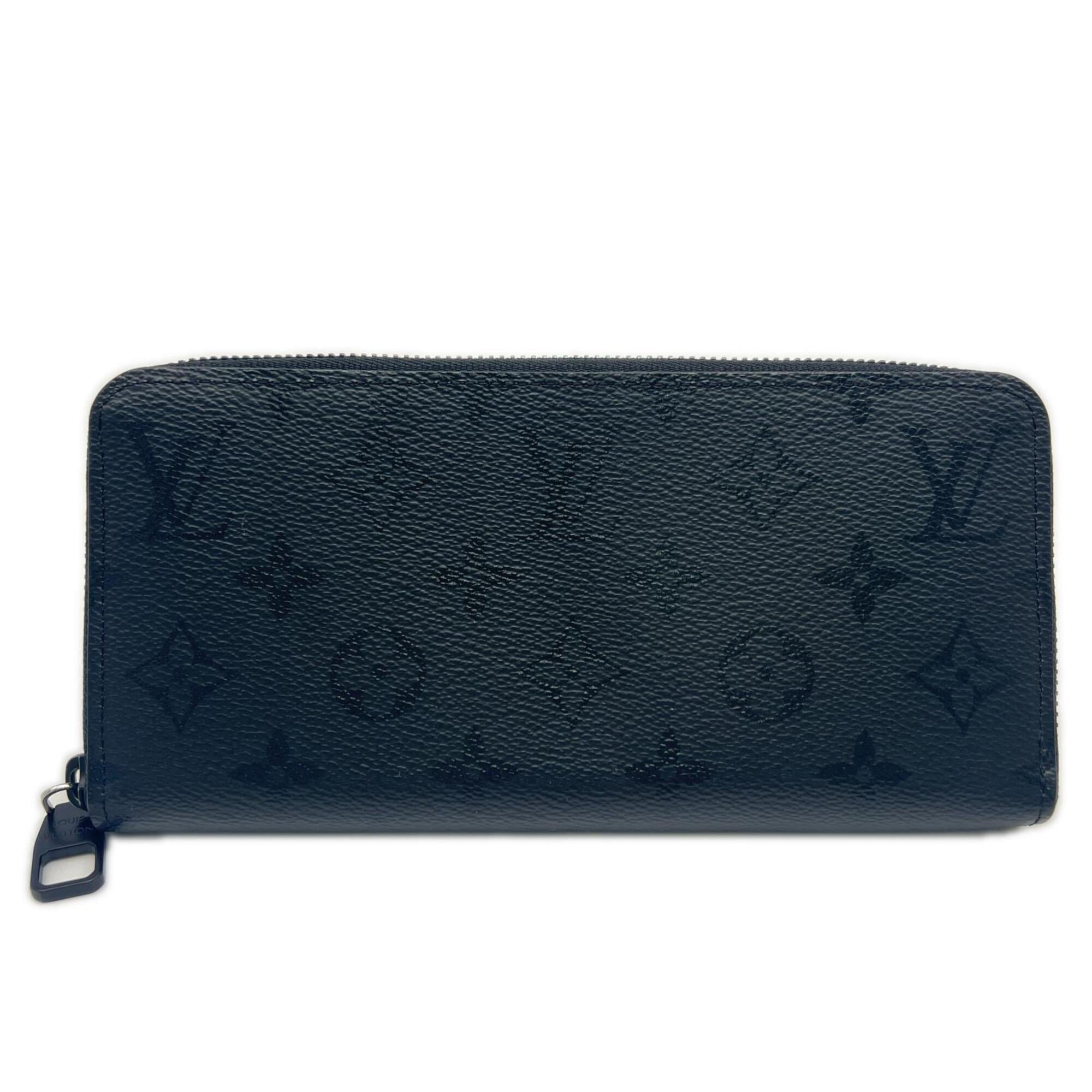 Louis Vuitton Monogram Black Coated Canvas Long Wallet (Bi-Fold) (Pre-Owned)