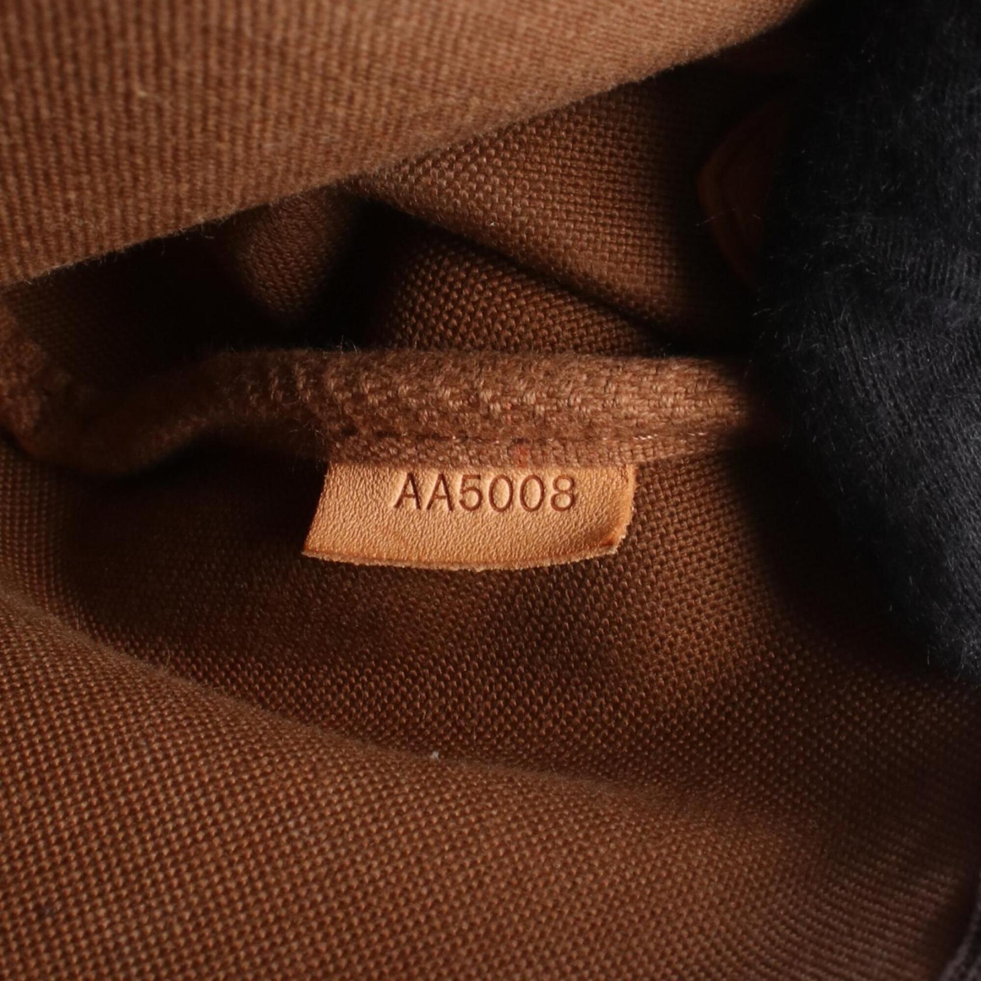 Louis Vuitton Brown Coated Canvas Leather Handbag Shoulder Bag (Pre-Owned)