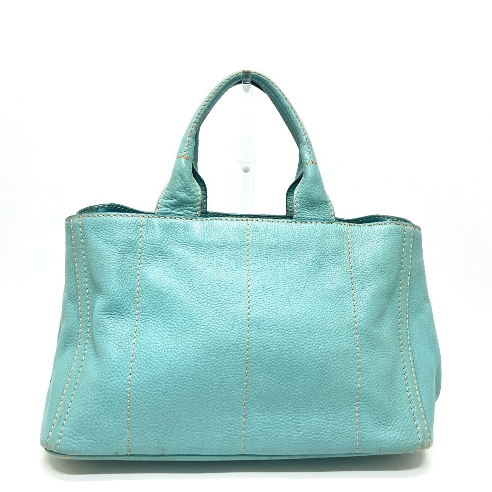 Prada Blue Canapa Handbag Tote Bag (Pre-Owned)