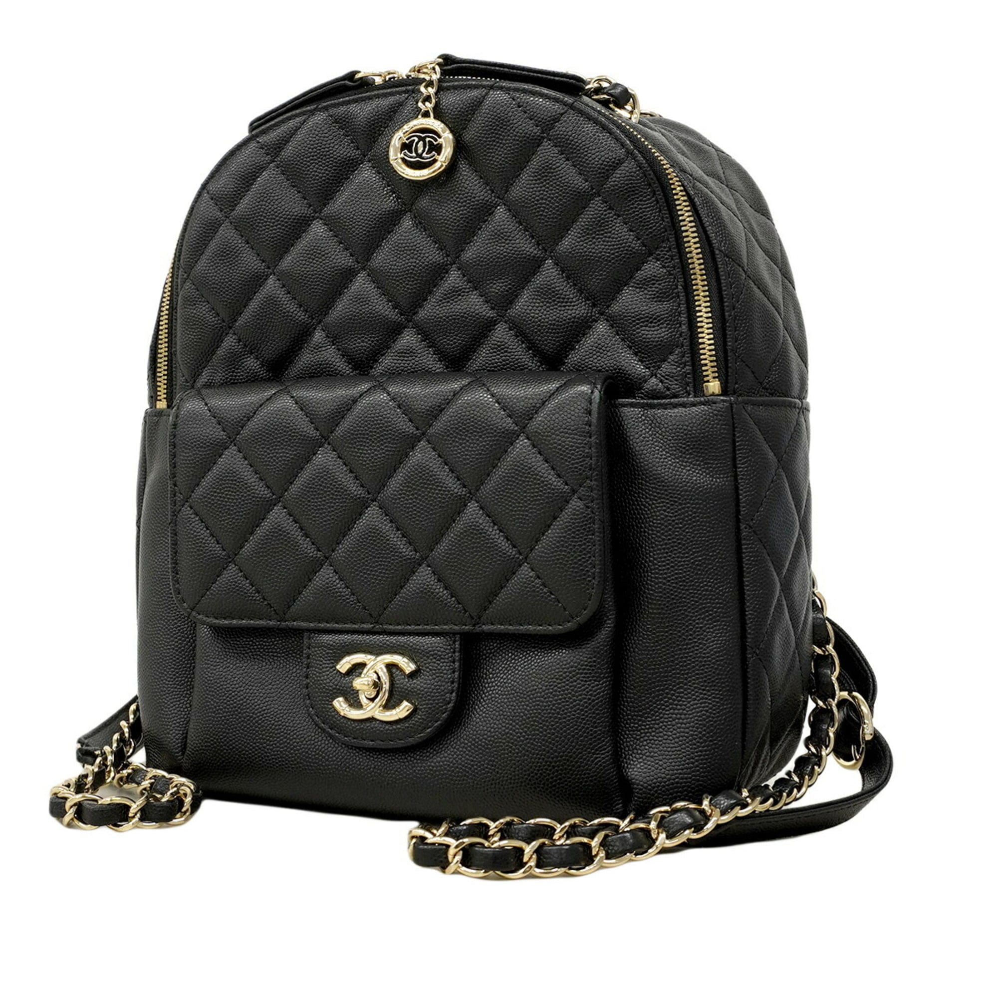 Chanel Black Grained Calfskin Backpack (Pre-Owned)