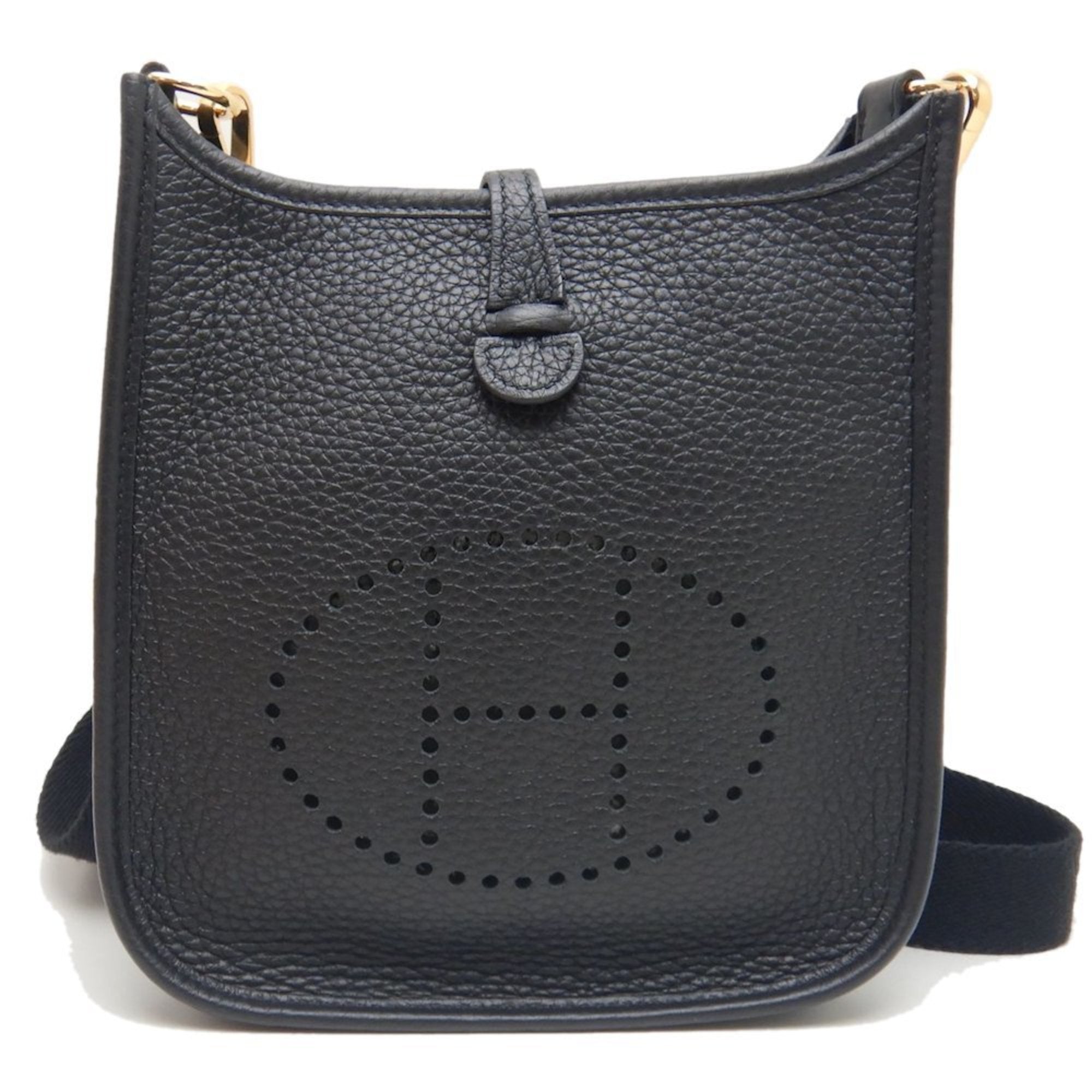 Hermes Black Taurillon Clemence Leather Shoulder Bag (Pre-Owned)