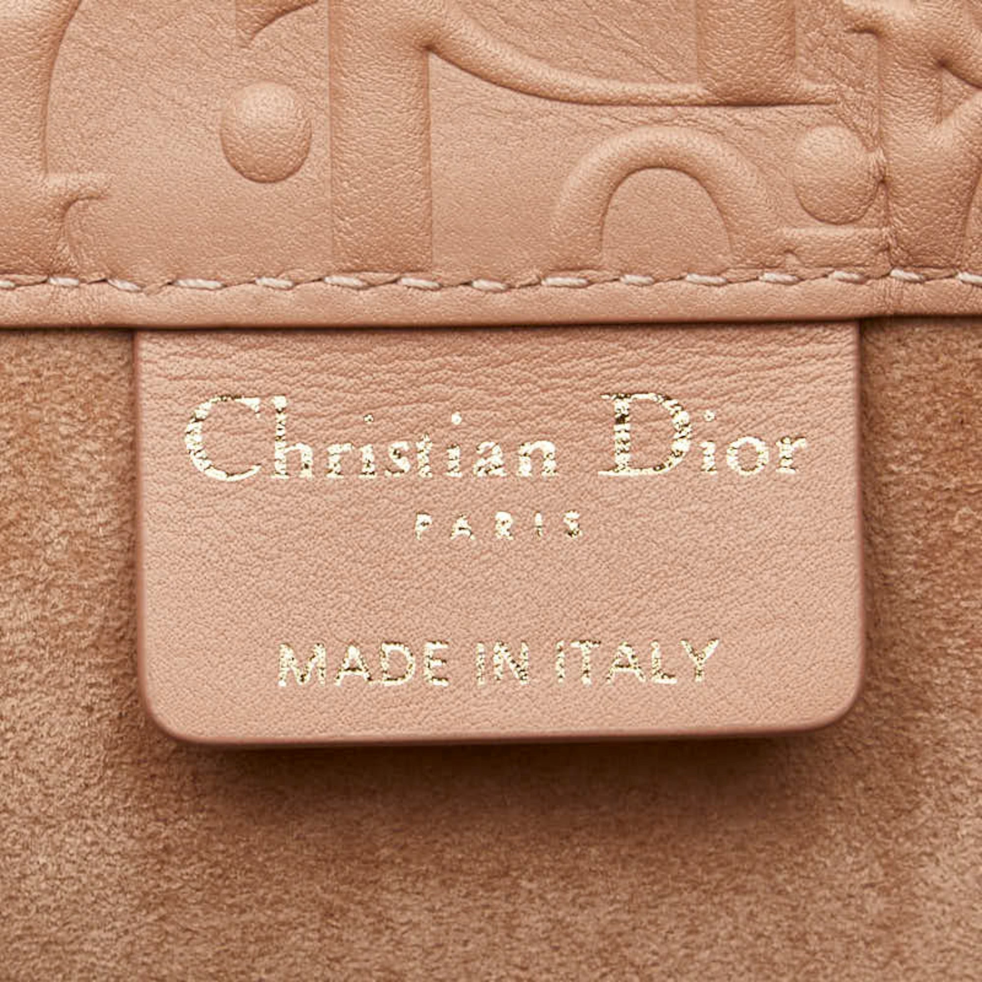 Christian Dior Pink Beige Leather Handbag Tote Bag (Pre-Owned)