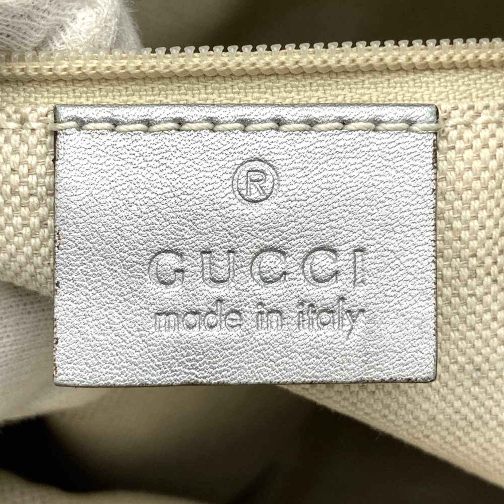 Gucci Abbey Silver Leather Shoulder Bag (Pre-Owned)