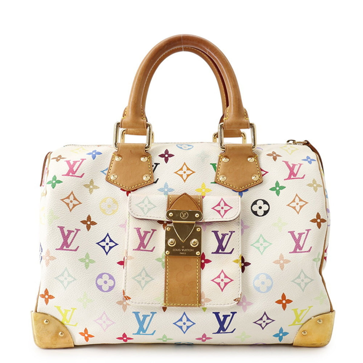Louis Vuitton Blanc Red Color Monogram Multicolore Handbag (Pre-Owned)