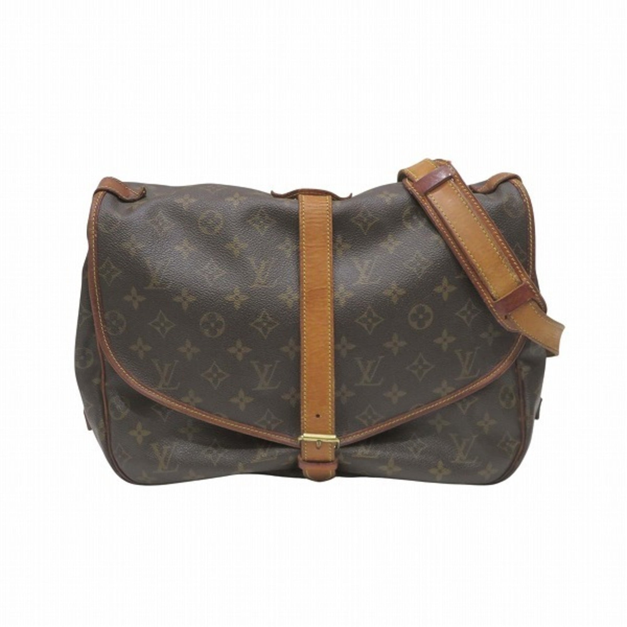 Louis Vuitton Brown Monogram Handbag Messenger Bag Shoulder Bag (Pre-Owned)
