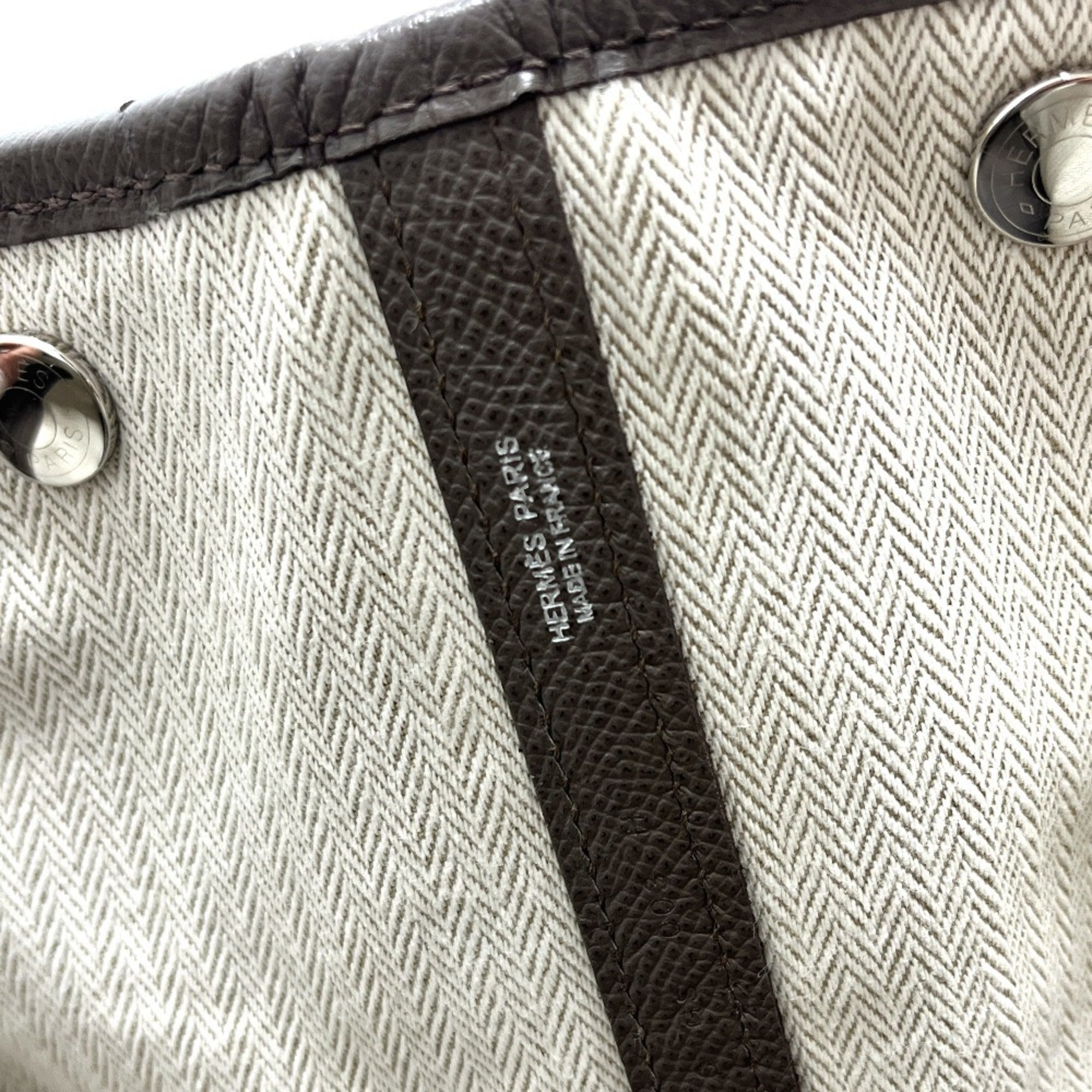 Hermes Garden Gray Epsom Leather Handbag Tote Bag (Pre-Owned)