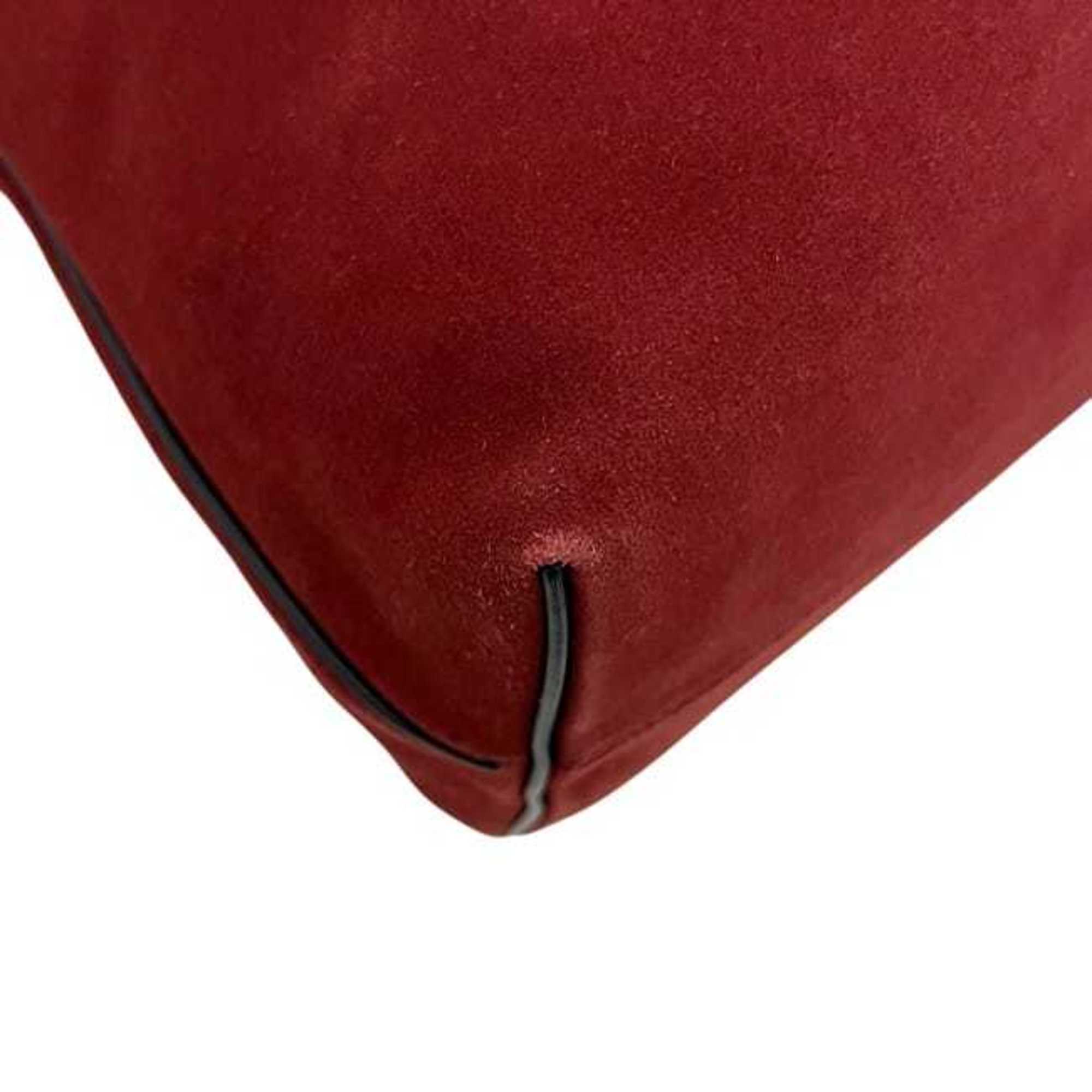 Loewe Red Color Suede Leather Shoulder Bag Tote Bag (Pre-Owned)