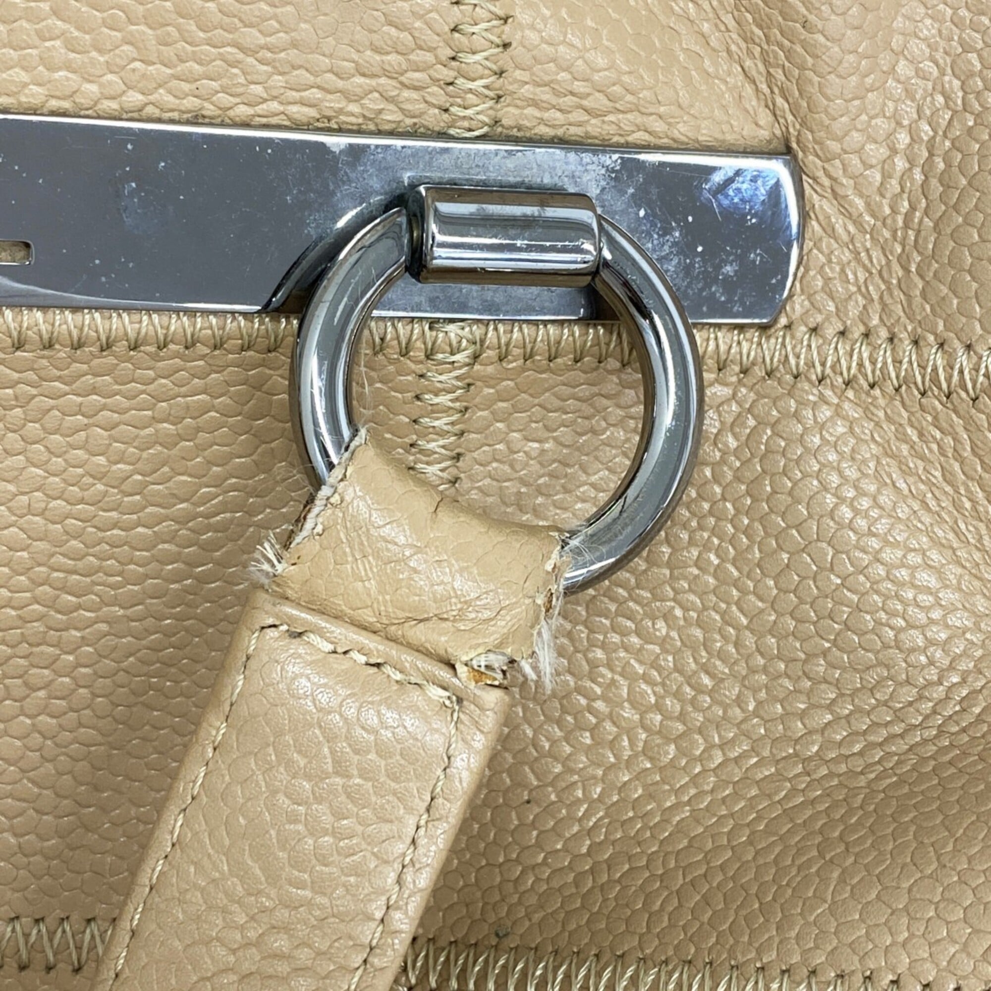 Chanel Brown Grained Calfskin Handbag (Pre-Owned)